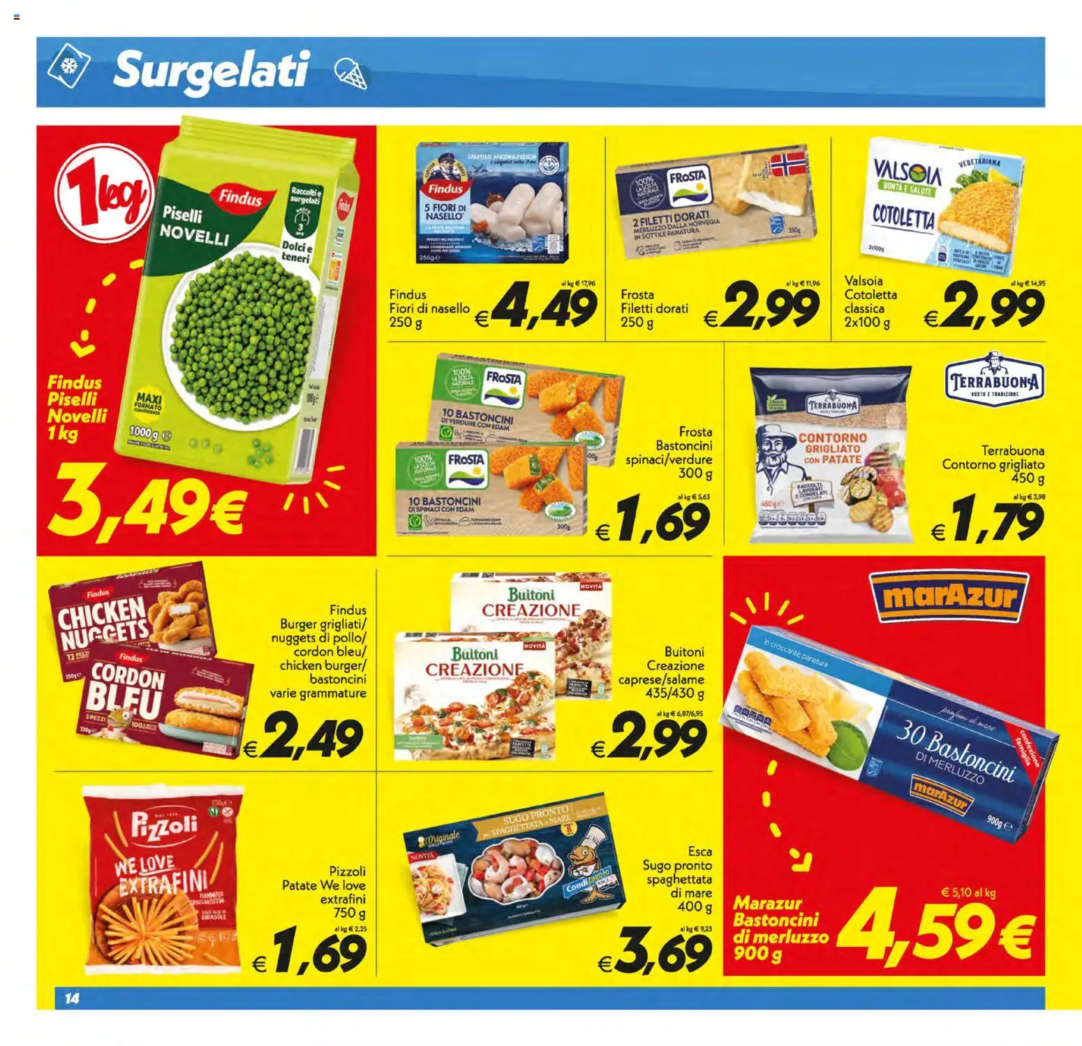 Volantino SuperConveniente del 21/07/2026 | Pagina: 14 | Prodotti: Merluzzo, Patate, Spinaci, Sugo