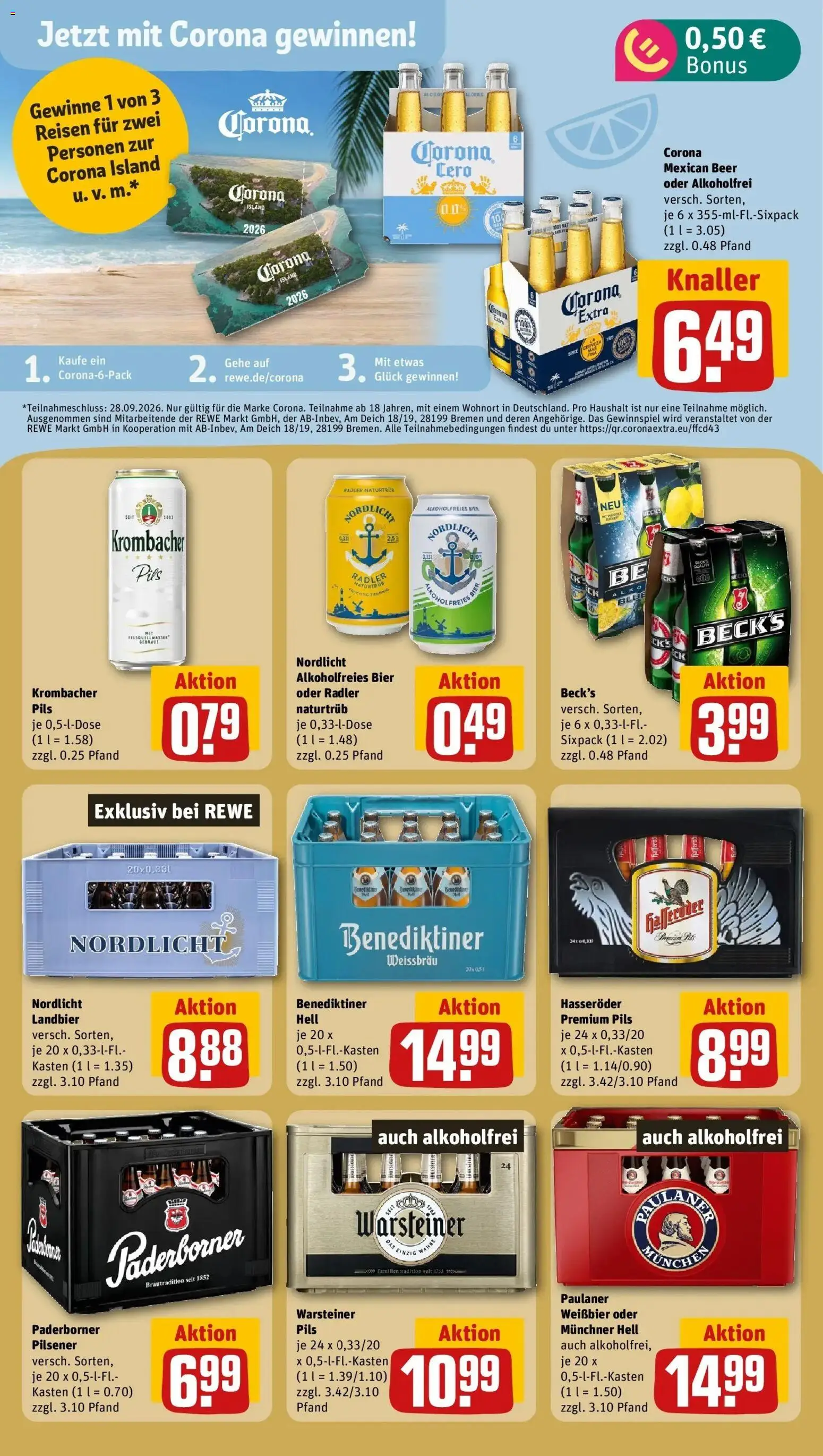 Rewe Prospekt Paderborn – gültig ab 27.07.2026 | Seite: 15 | Produkte: Bier, Weißbier, Pils, Paulaner