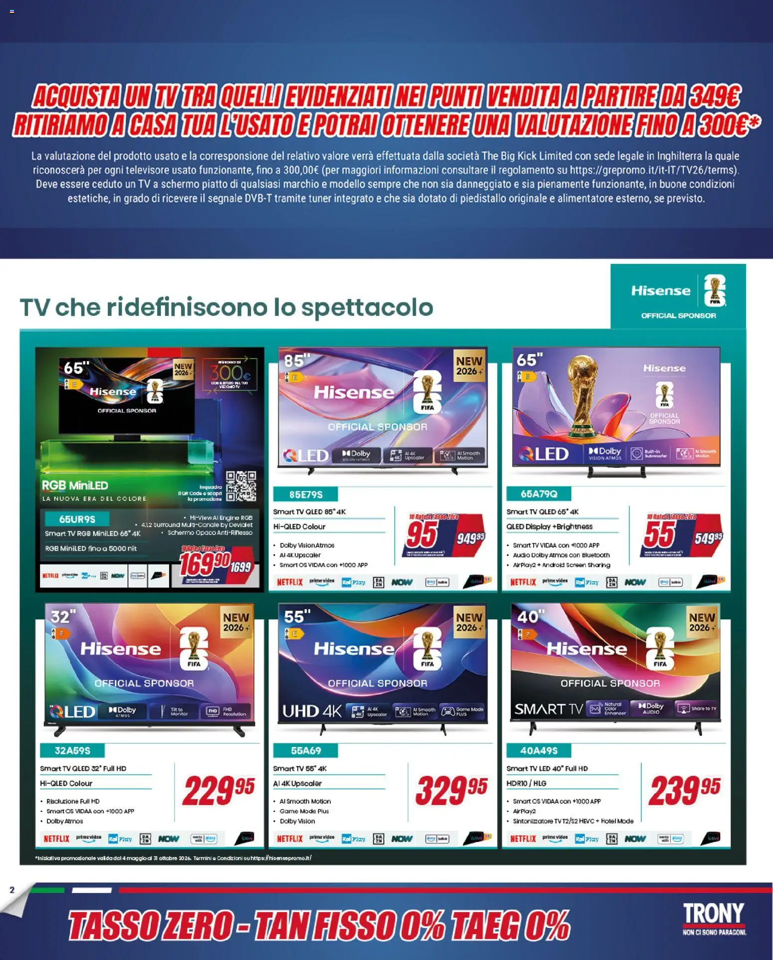 Volantino Trony del 21.05.2026 | Pagina: 2 | Prodotti: Schermo, smart TV, The, Piatto