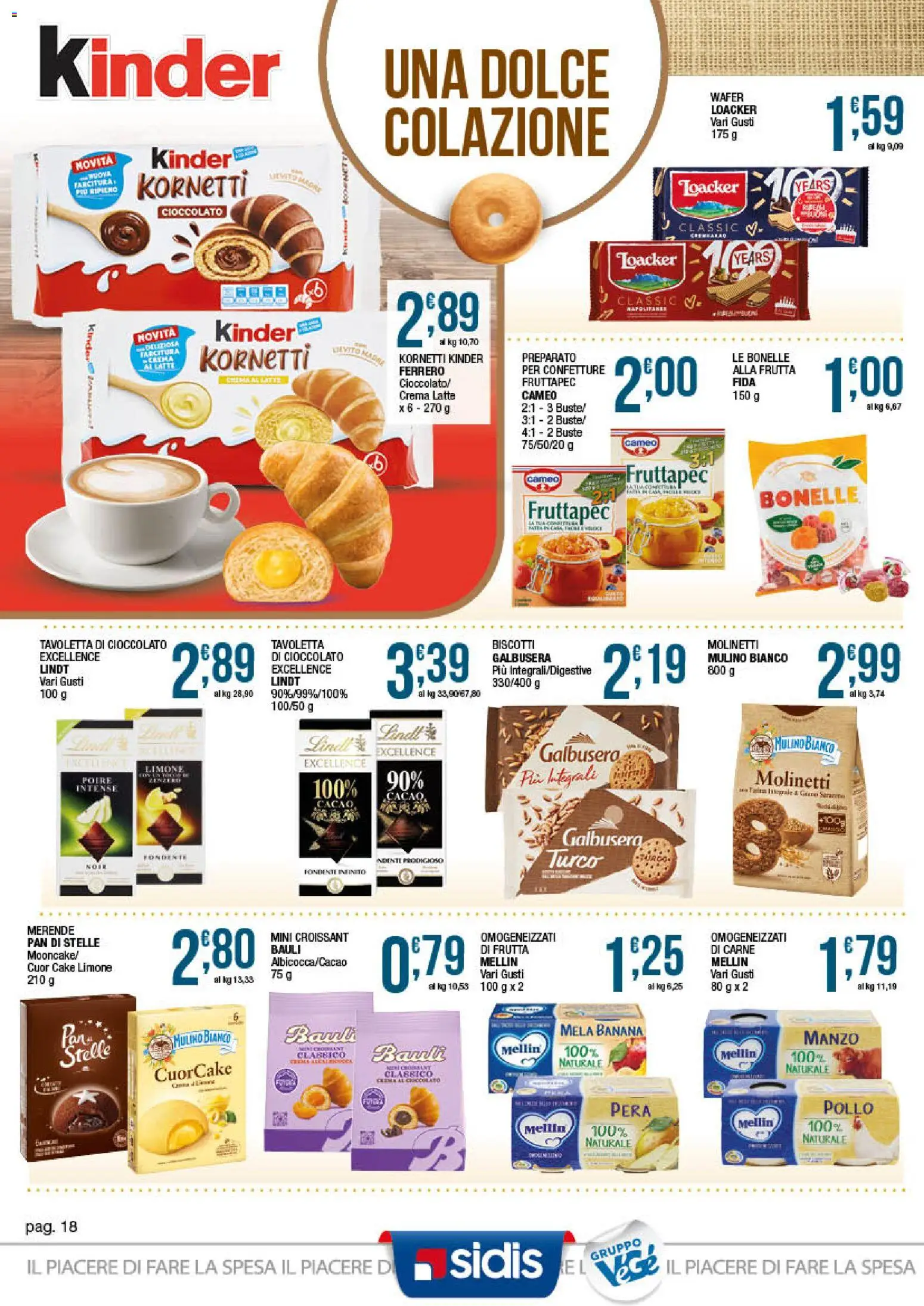 Volantino Sidis del 01.06.2026 | Pagina: 18 | Prodotti: Manzo, Limone, Croissant, Cacao