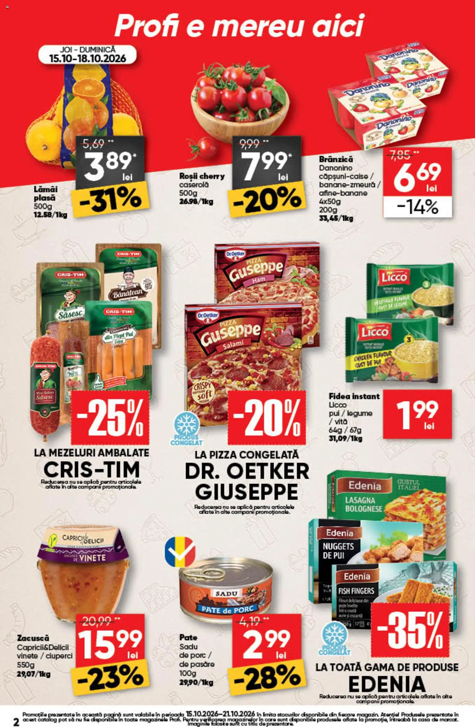 Noul catalog Profi – valabil de la 15.10.2026 | Pagină: 2 | Produse: Lamai, Pui, Pește, Legume
