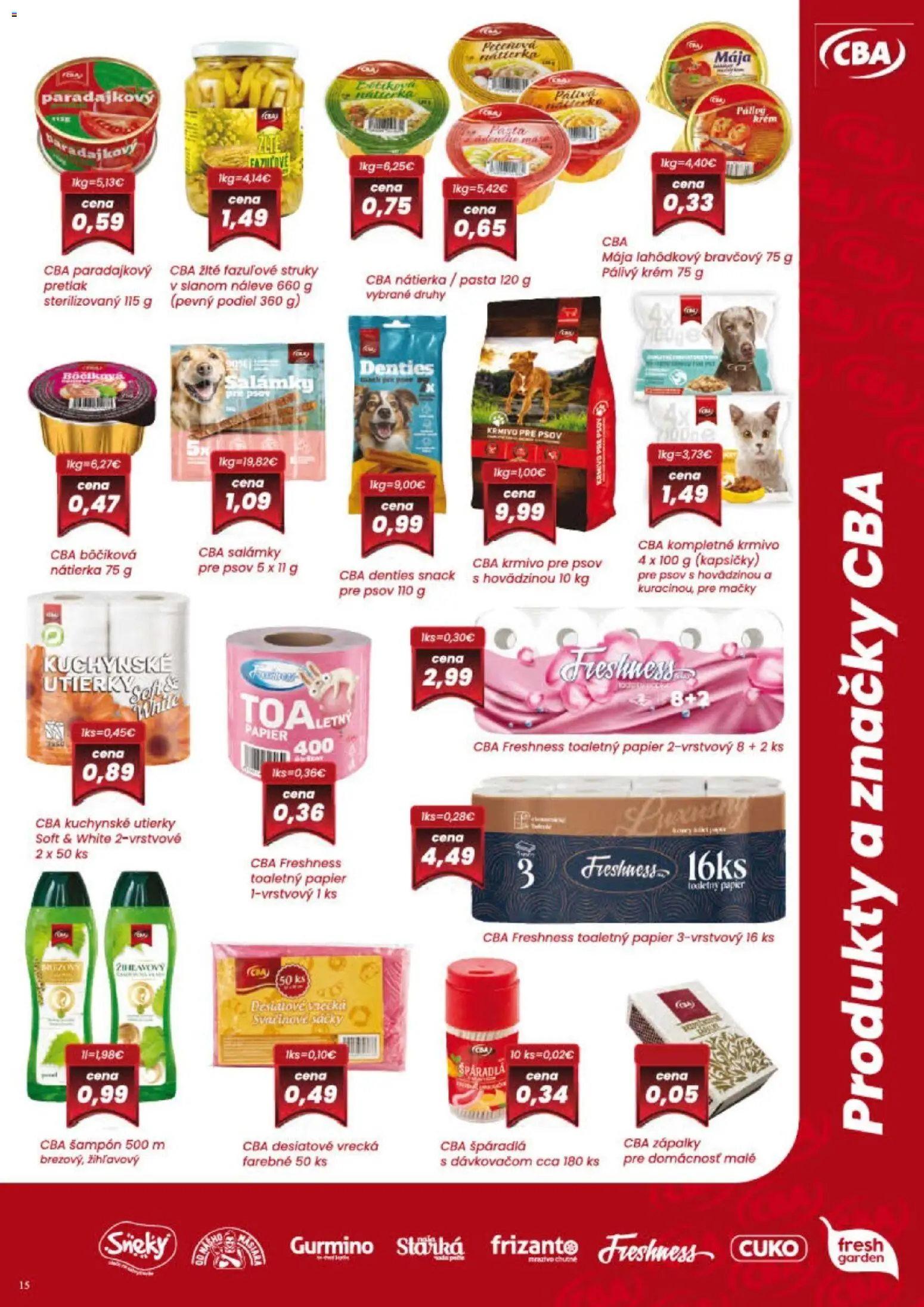 Nové KARMEN CBA akcie – leták je platný od 04.06.2026 | Strana: 15 | Produkty: Šampón, Toaletný papier, Krém