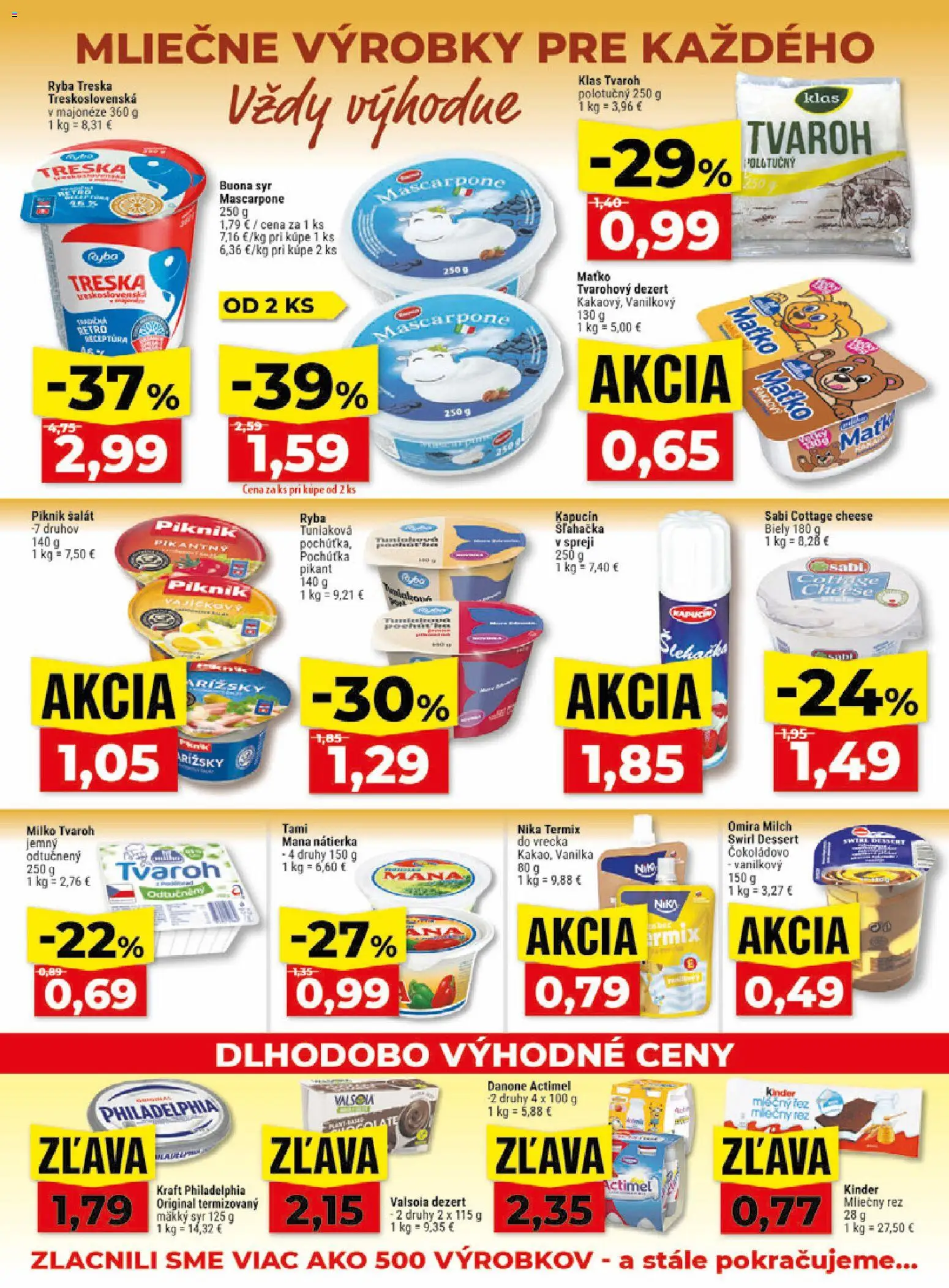 Nové Klas akcie – leták je platný od 31.08.2026 | Strana: 10 | Produkty: Cottage cheese, Tvaroh, Actimel, Vanilka