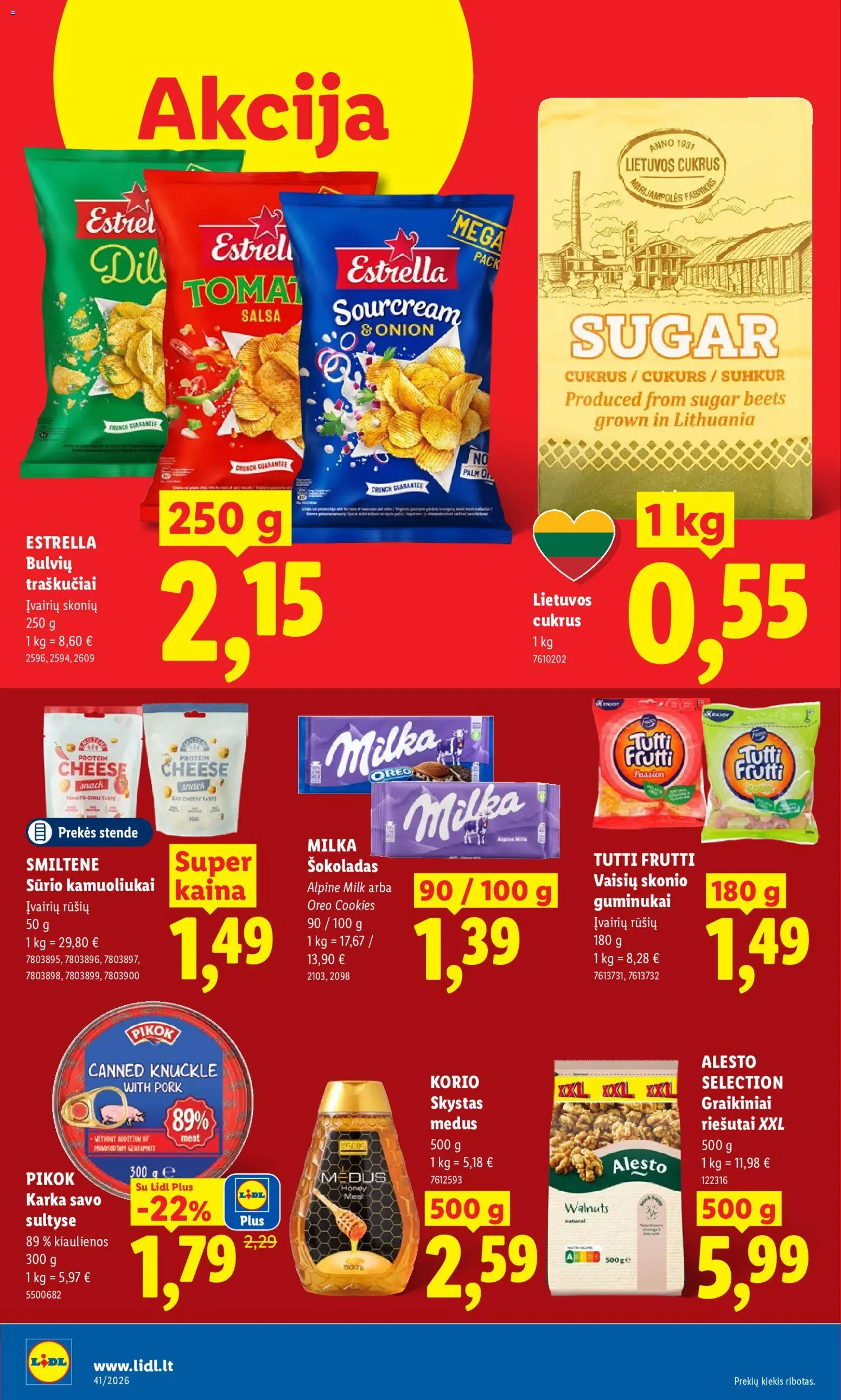 LIDL akcijos nuo 2026.10.05 | Puslapis: 10 | Prekių: Šokoladas, Medus, Cukrus, Traškučiai