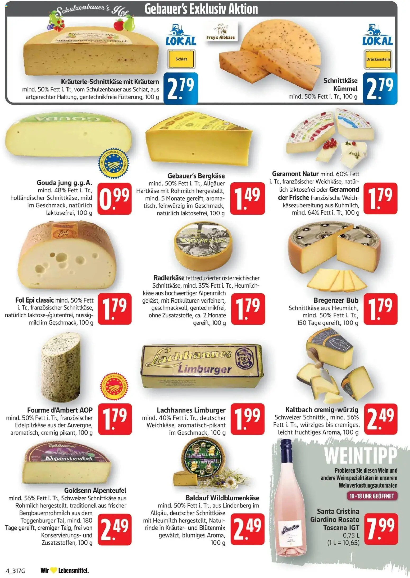 Edeka Prospekt Filderstadt-Bonlanden (ab 26.10.2026) » Angebote Online | Seite: 4 | Produkte: Geramont, Käse, Gouda, Wein