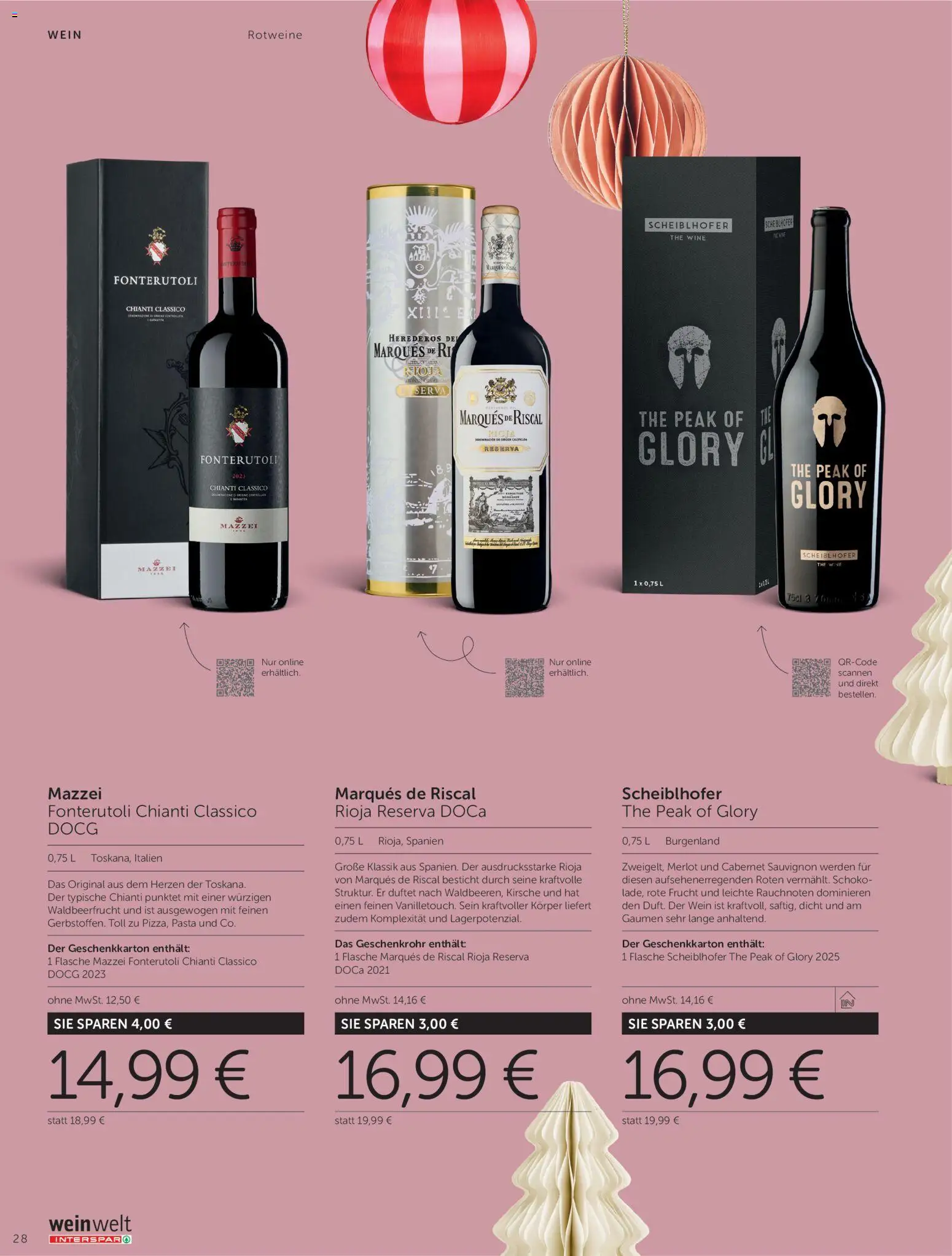 Interspar GESCHENKE WELT gültig ab 13.10.2026 | Seite: 28 | Produkte: Pasta, Wein