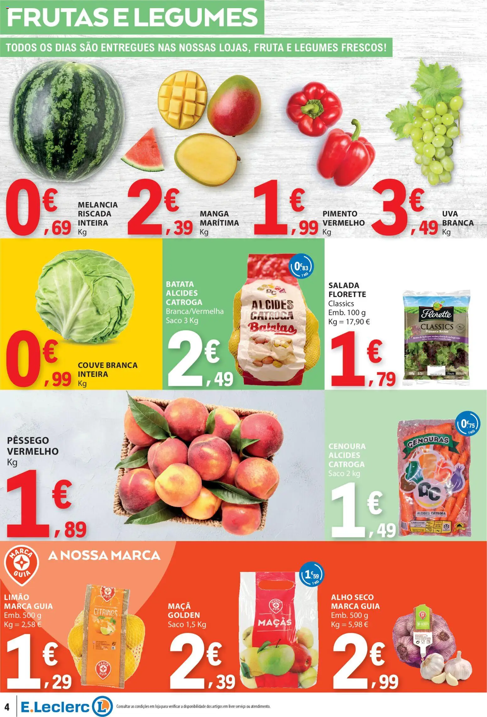 E.Leclerc folheto │ válido de 03/09/2026 | Página: 4 | Produtos: Batatas, Legumes, Maçãs, Pimento