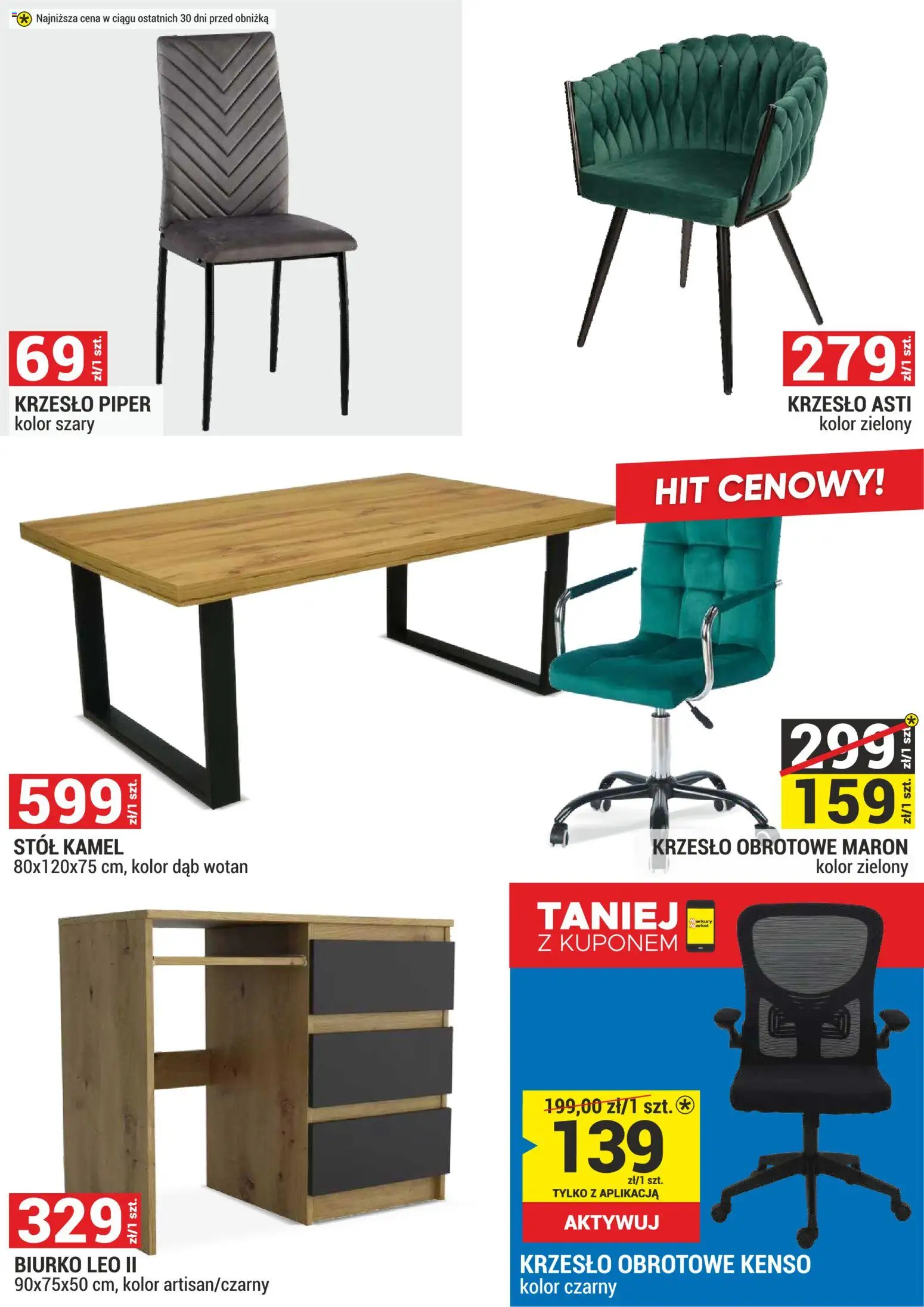 Merkury Market gazetka - Meble, Wypoczynki, Materace od 01.08.2026 | Strona: 6 | Produkty: Stół, Krzesło, Biurko