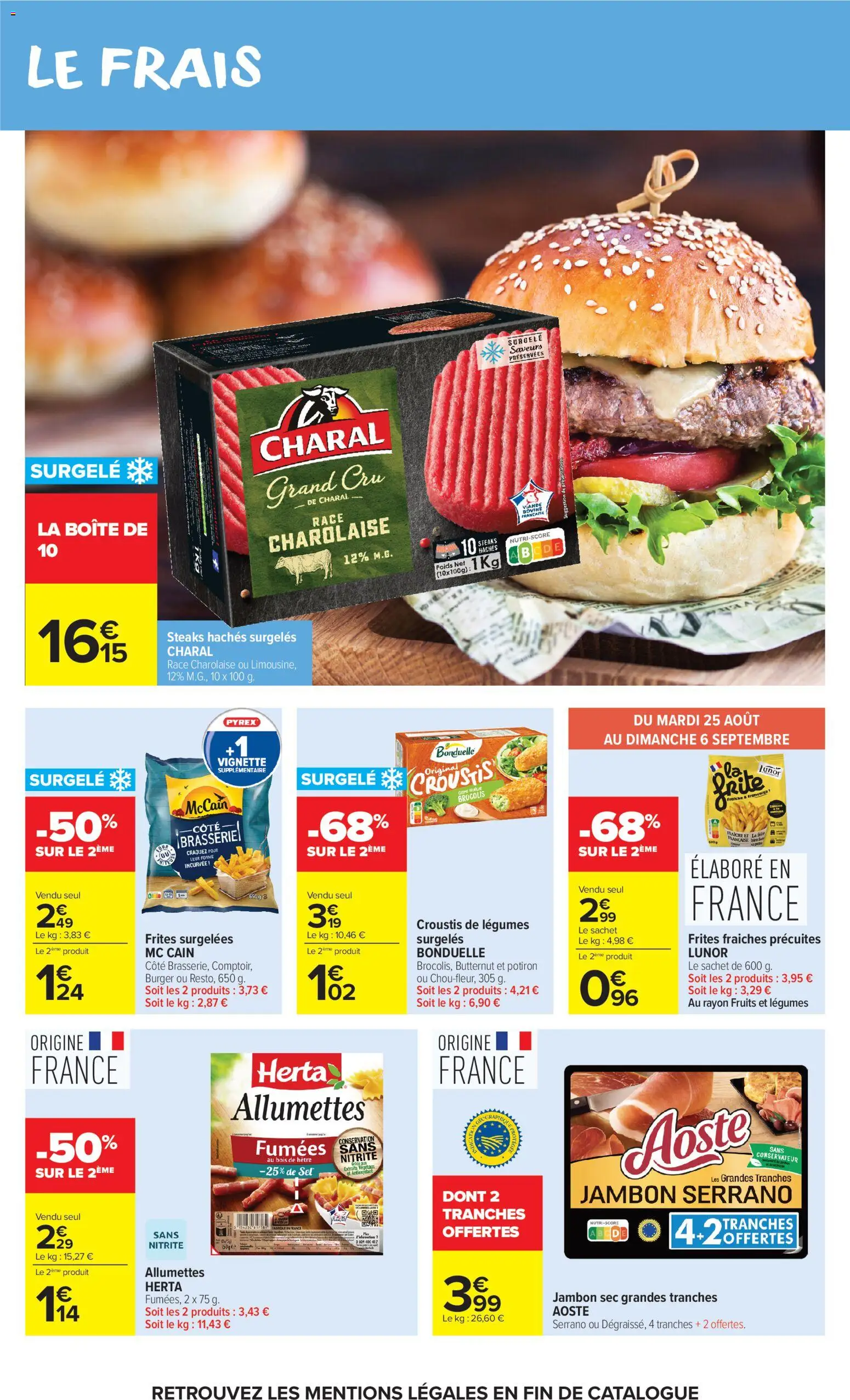 {H1} | Page: 27 | Produits: Jambon, Viande, Burger, Allumettes