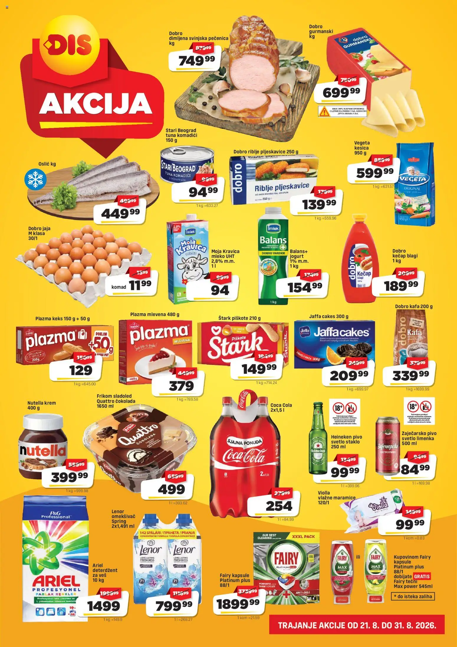 DIS katalog - važi od 21.08.2026 | Strana: 3 | Proizvode: Piškote, Staklo, Pivo, Krem