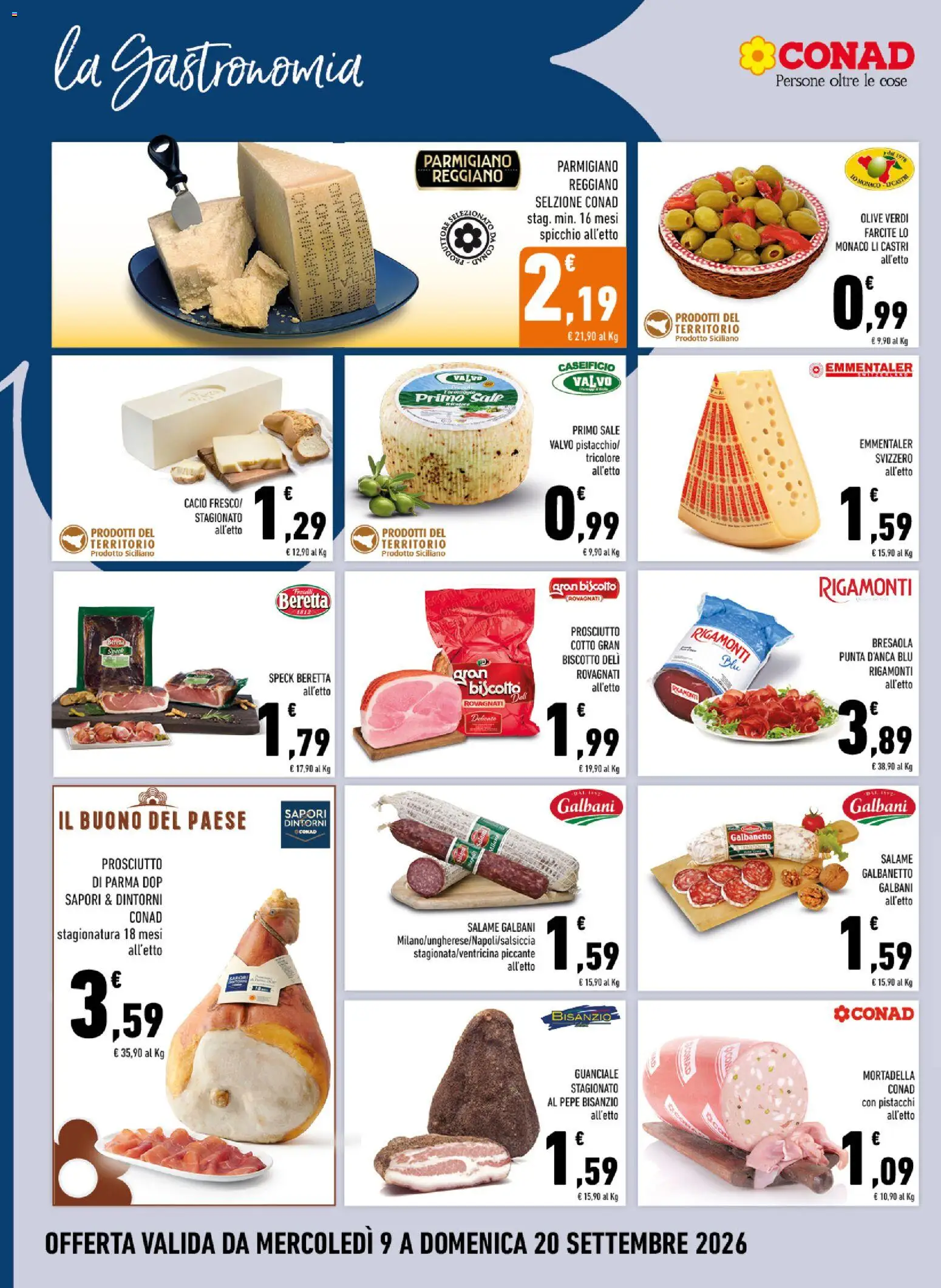Volantino Conad del 09/09/2026 | Pagina: 4 | Prodotti: Speck, Prosciutto Cotto, Salame, Pepe