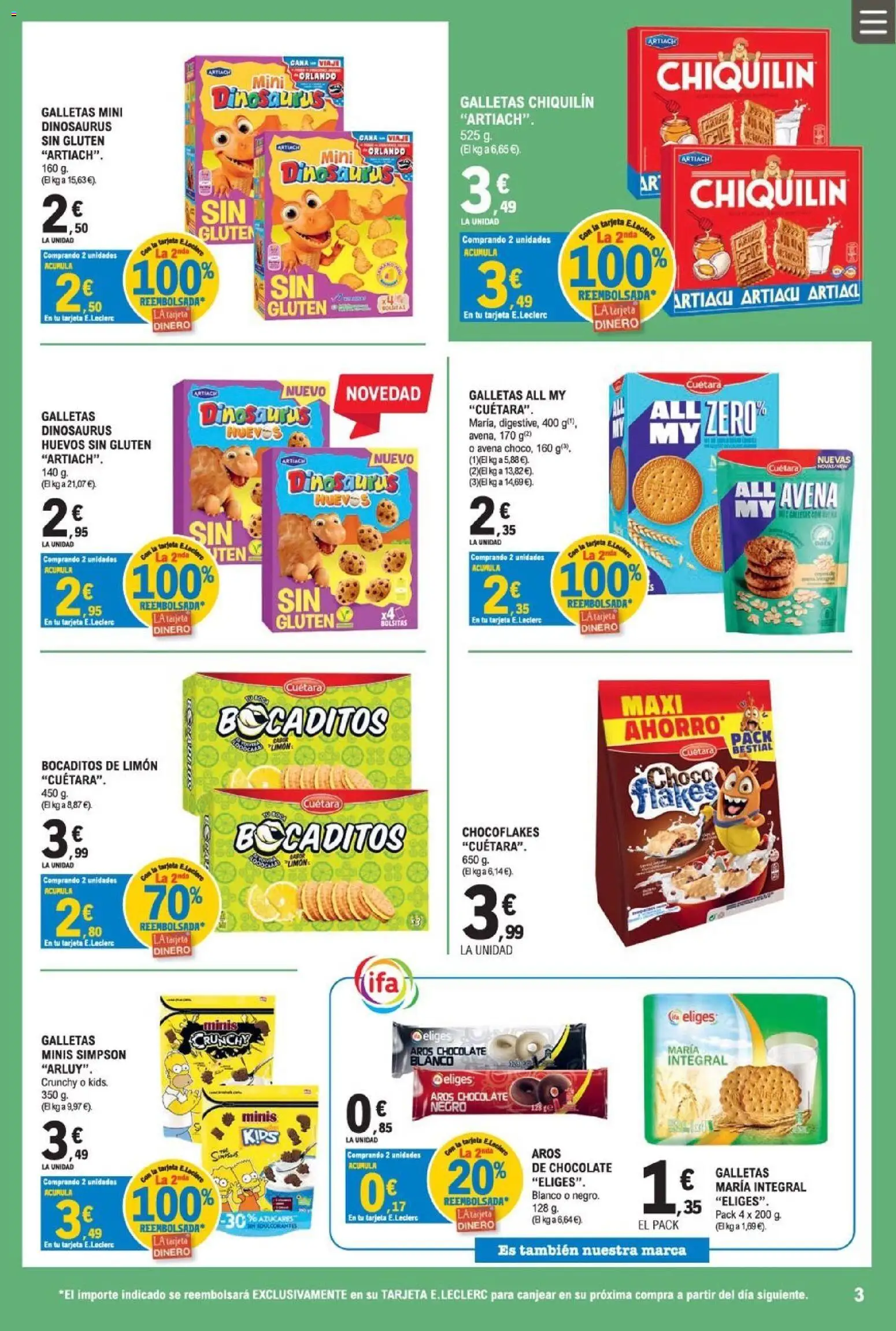 E.Leclerc Miranda de Ebro │ válido desde el 12/08/2026 | Página: 3 | Productos: Huevos, Chocolate, Limón, Galletas