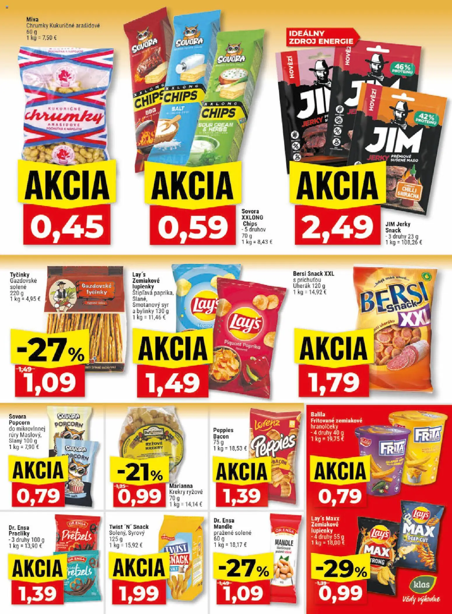 Nové Klas akcie – leták je platný od 22.06.2026 | Strana: 20 | Produkty: Paprika, Syr, Chilli, Mandle