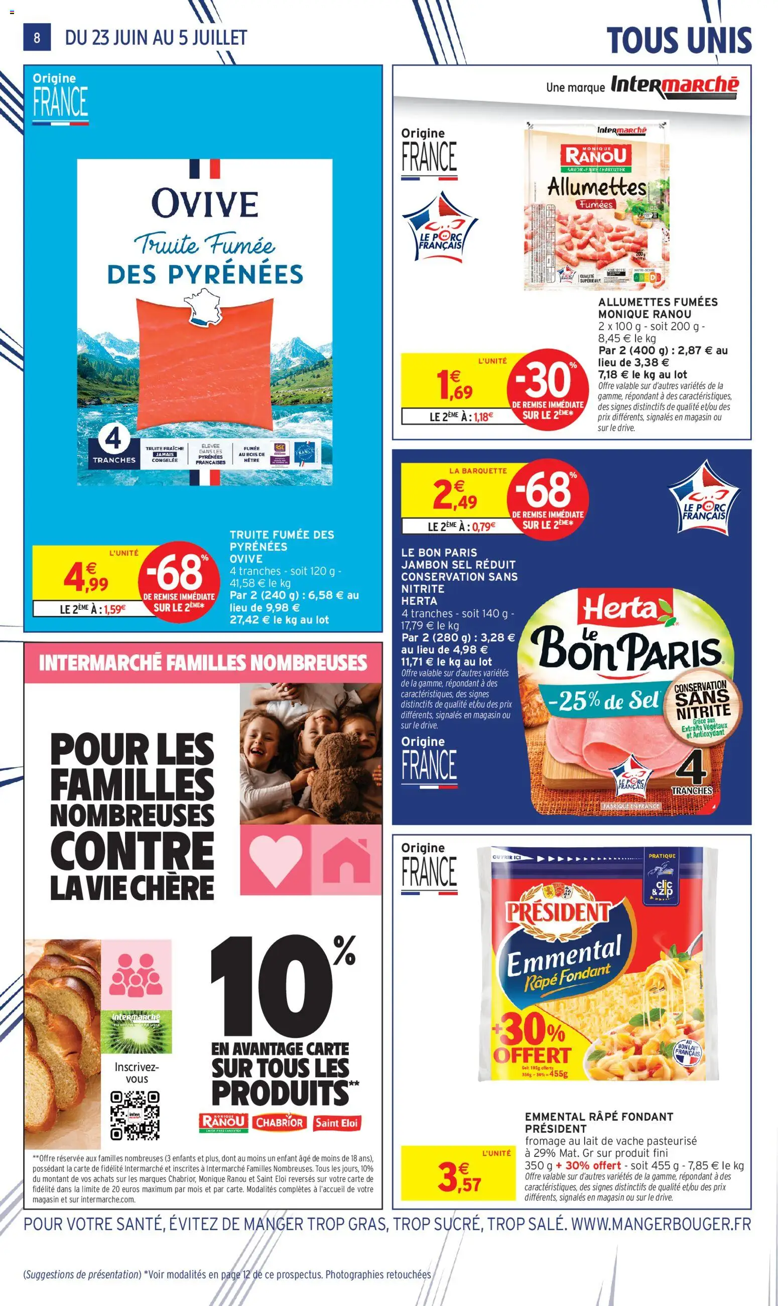 {H1} | Page: 8 | Produits: Emmental, Sel, Fromage, Porc