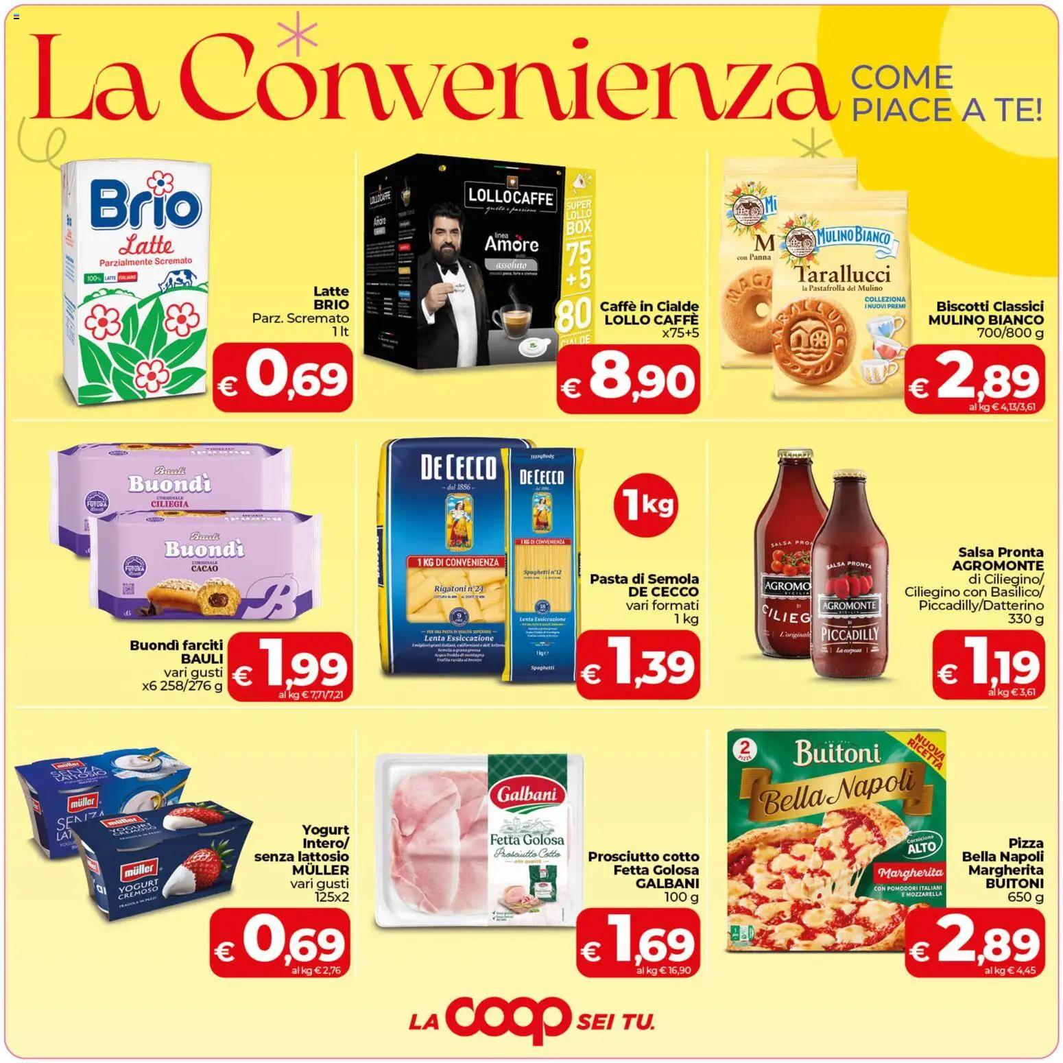 Volantino COOP del 09.06.2026 | Pagina: 2 | Prodotti: Mozzarella, Prosciutto, Pasta, Cacao