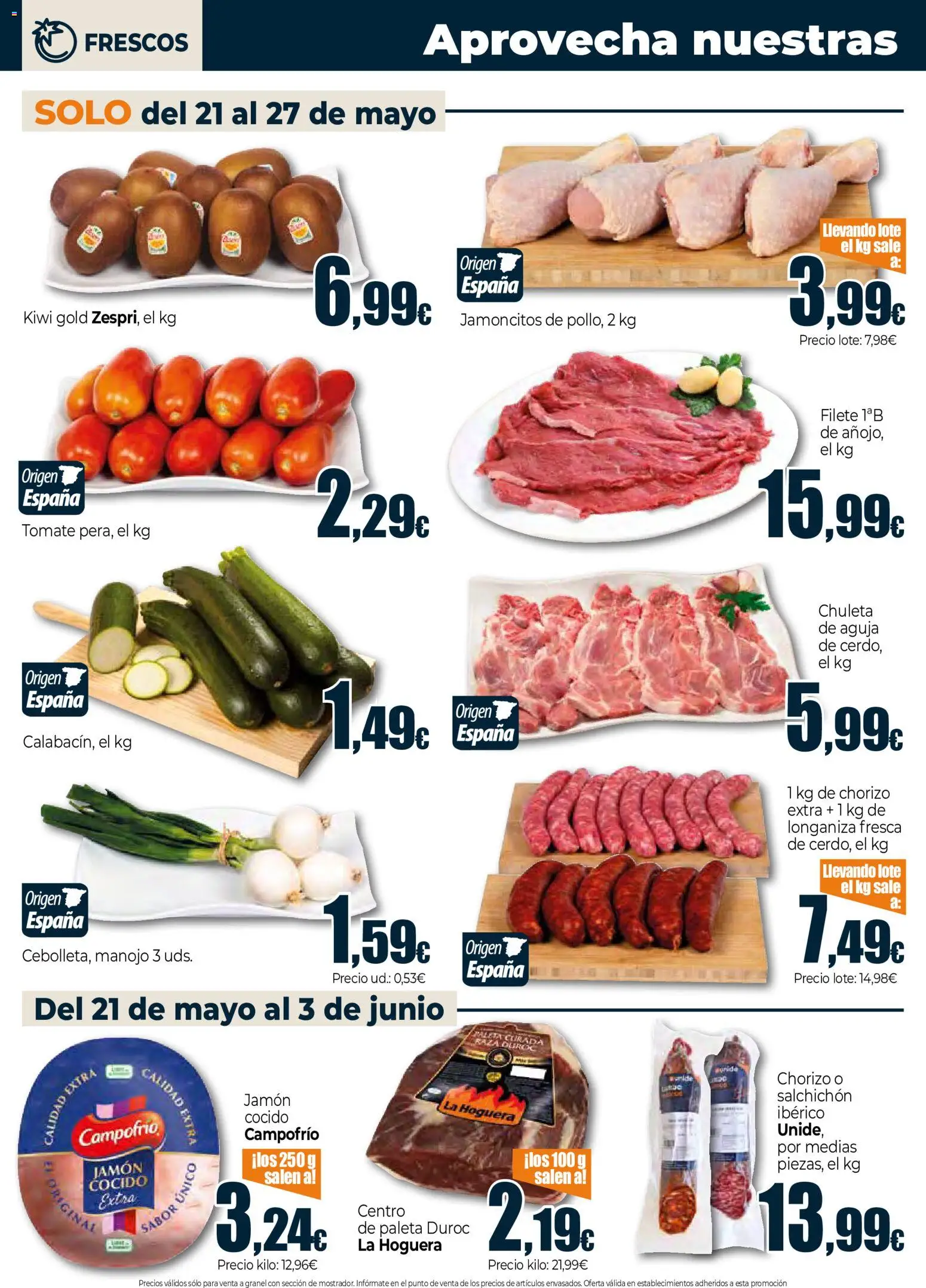 Unide folleto │ válido desde el 21.05.2026 | Página: 2 | Productos: Jamón, Kiwi, Longaniza, Filete