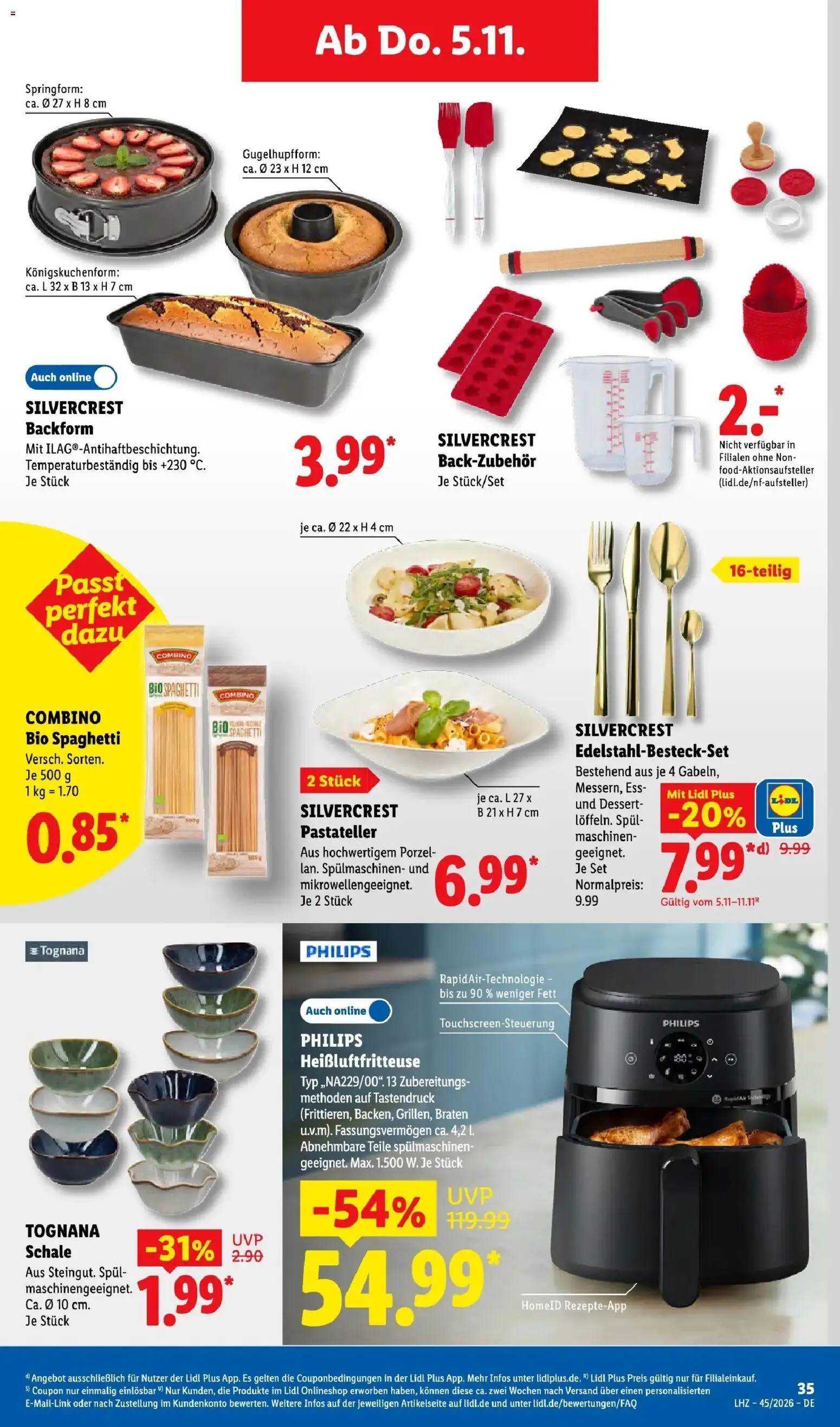 Lidl Prospekt Senftenberg (ab 02.11.2026) zum Blättern » Angebote | Seite: 53 | Produkte: Philips, Spaghetti, Pasta, Heißluftfritteuse