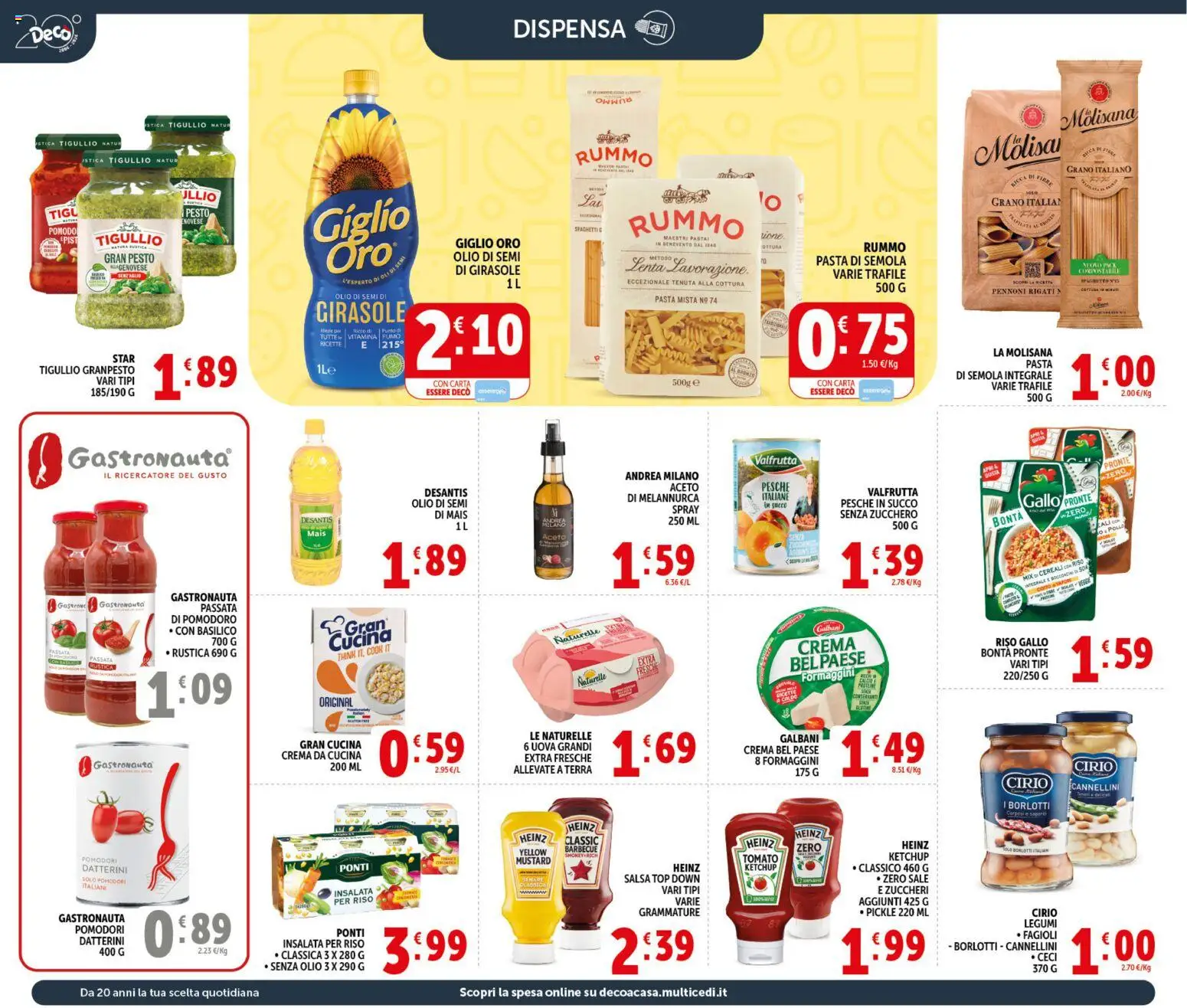 Volantino Decò del 20.05.2026 | Pagina: 14 | Prodotti: Legumi, Pasta, Passata di pomodoro, Mais