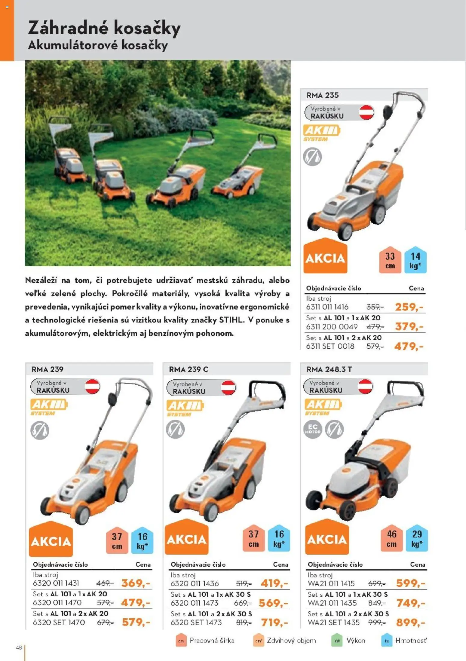 Nové STIHL akcie – leták je platný od 19.08.2026 | Strana: 48 | Produkty: Kosačky