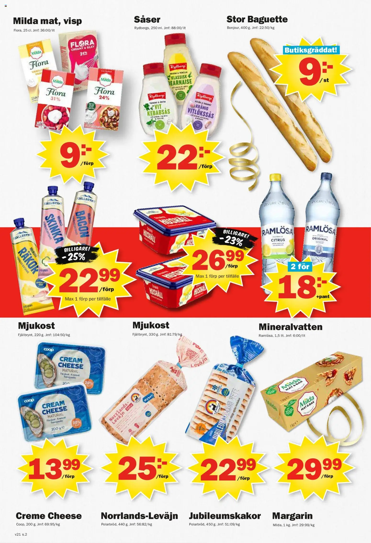 Pekås reklamblad aktuell från 18.05.2026 | Sida: 2 | Produkter: Baguette, Bacon, Skinka, Mjukost