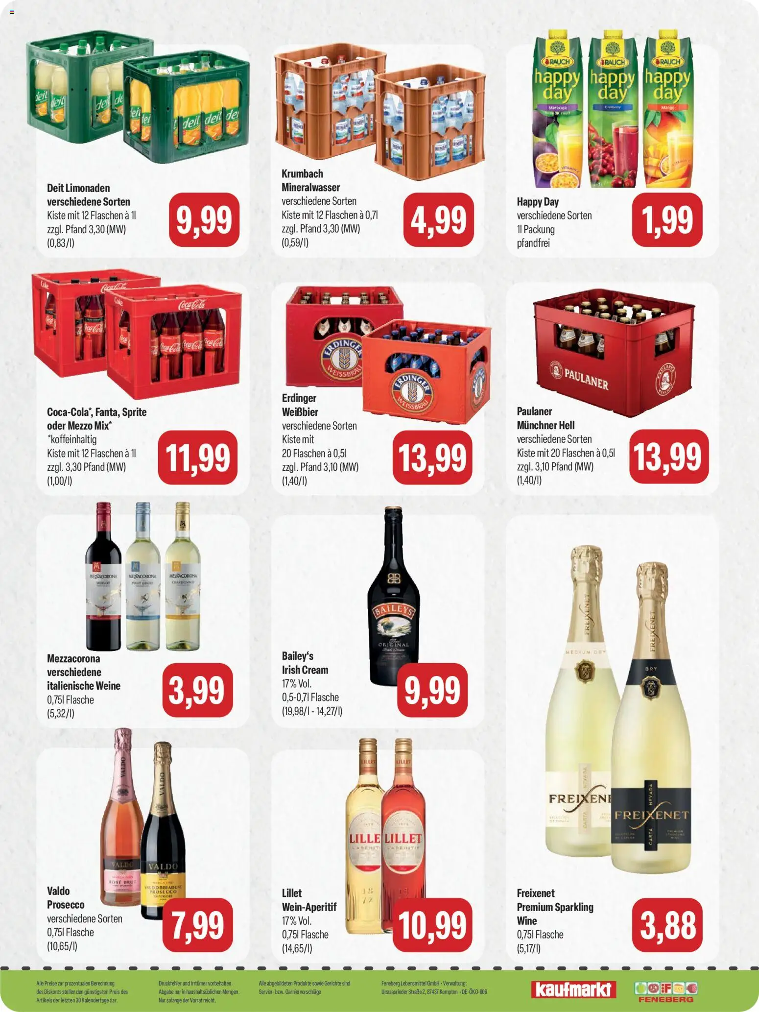 Feneberg Angebote – gültig ab 12.10.2026 | Seite: 12 | Produkte: Coca cola, Freixenet, Baileys, Paulaner