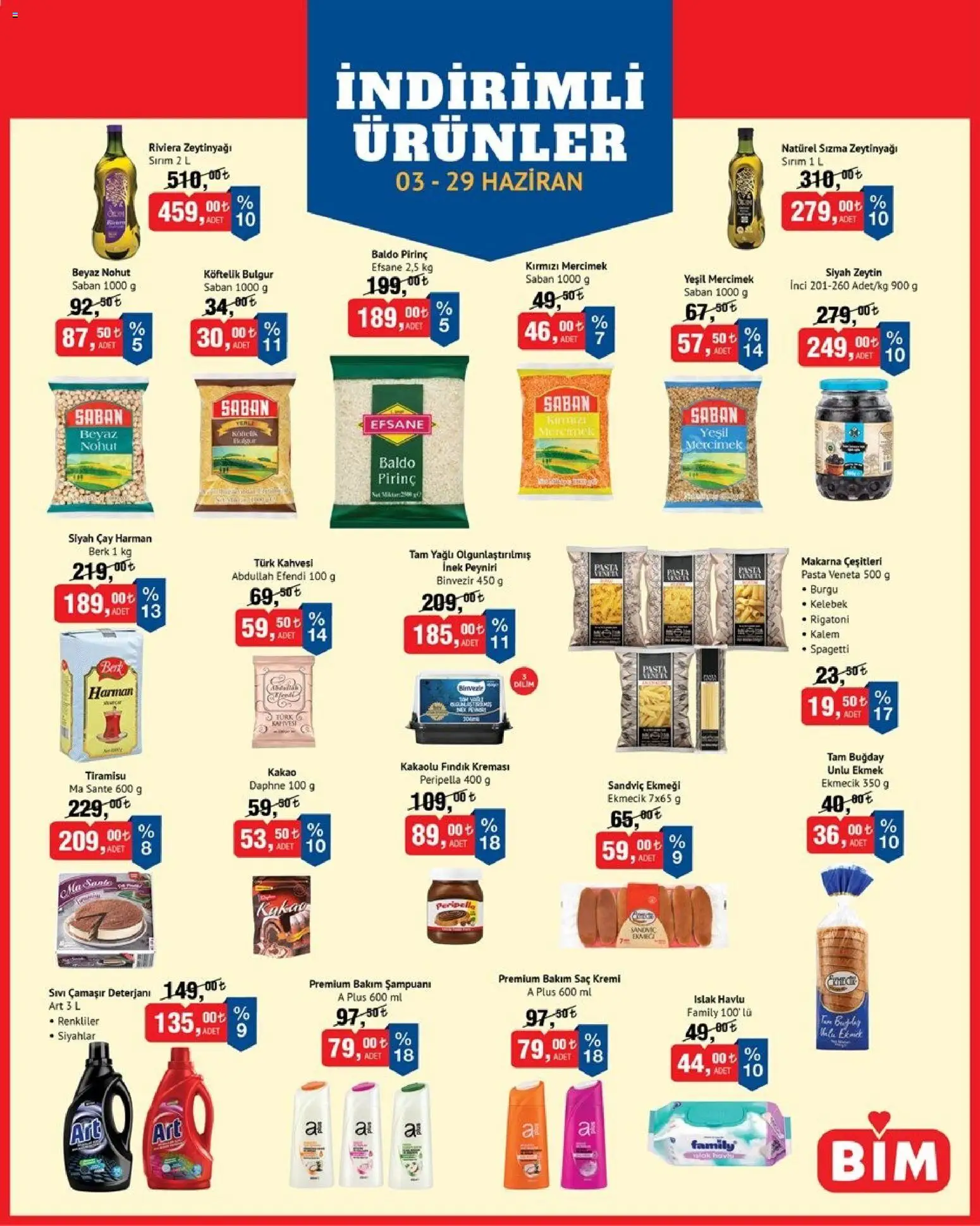 BİM - İndirimli Ürünler - 03.06.2026 tarihinden itibaren geçerlidir | Sayfa: 1 | Ürünler: Ravioli, Çamaşır deterjanı, Çay, Zeytin