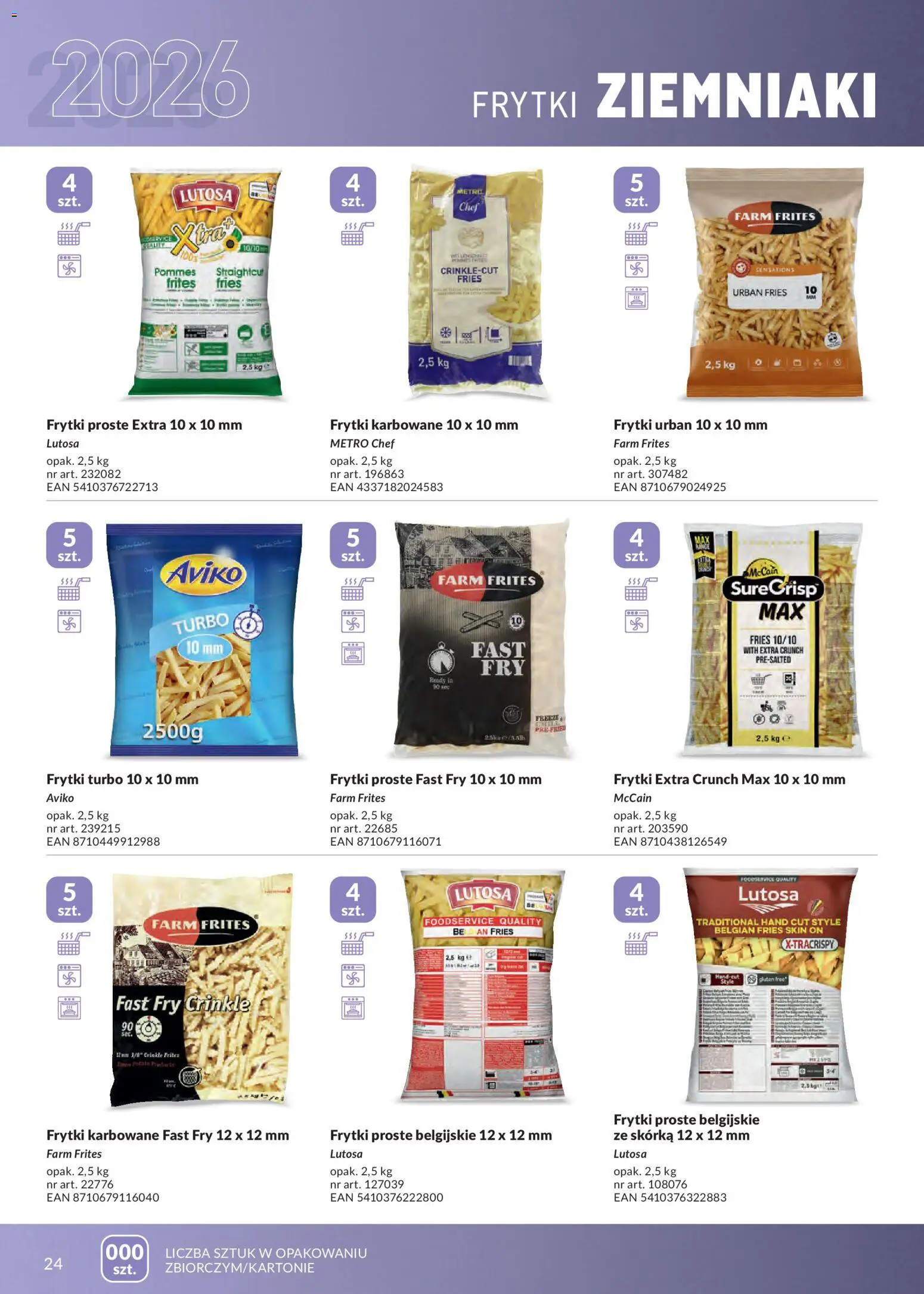 Makro gazetka - Mrożonki od 01.05.2026 | Strona: 24 | Produkty: Frytki karbowane, Frytki, Ziemniaki