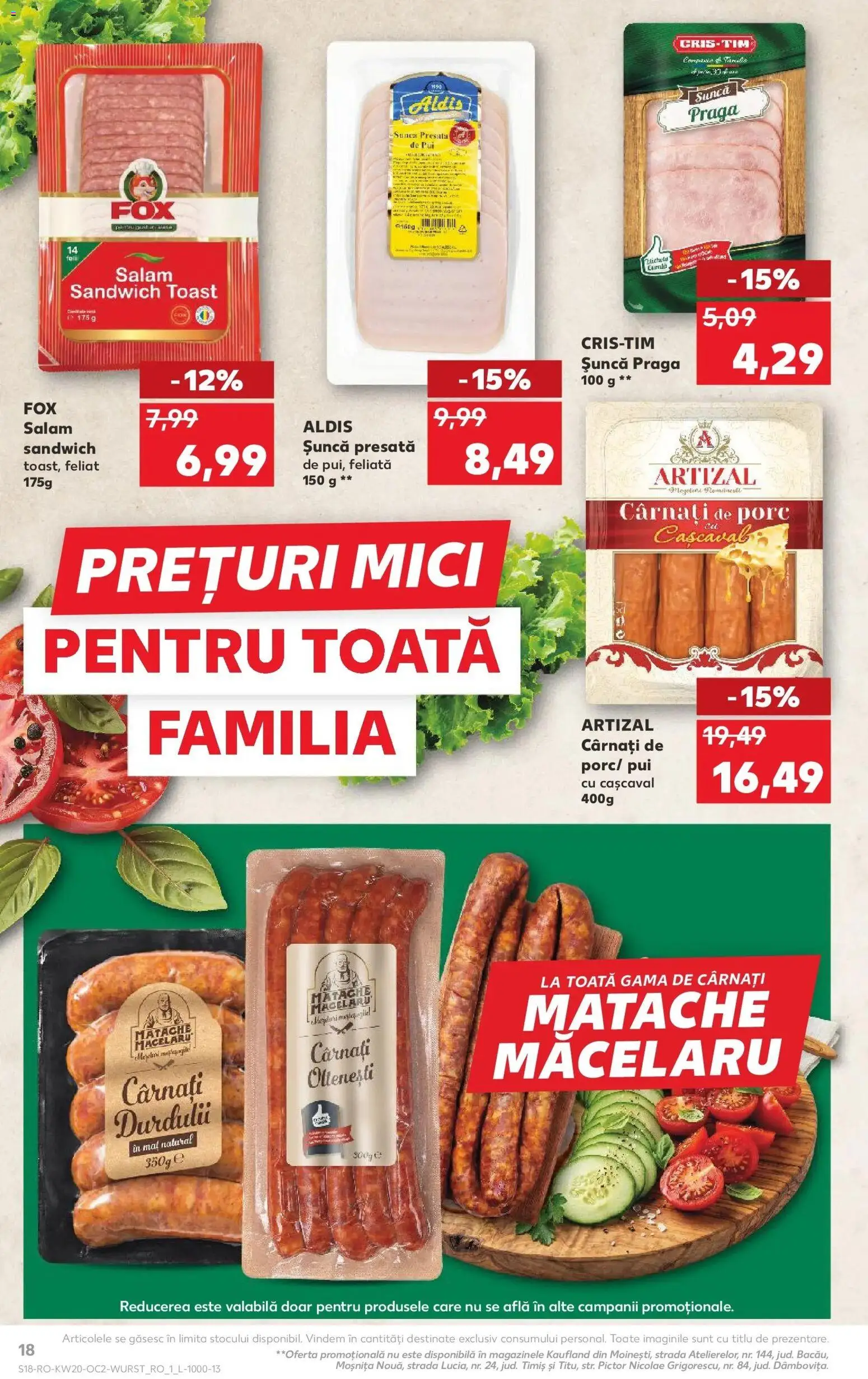 Noul catalog Kaufland – valabil de la 13.05.2026 | Pagină: 18 | Produse: Hacıyatmaz Kedi Oyuncağı, Mici, Salam, Șuncă