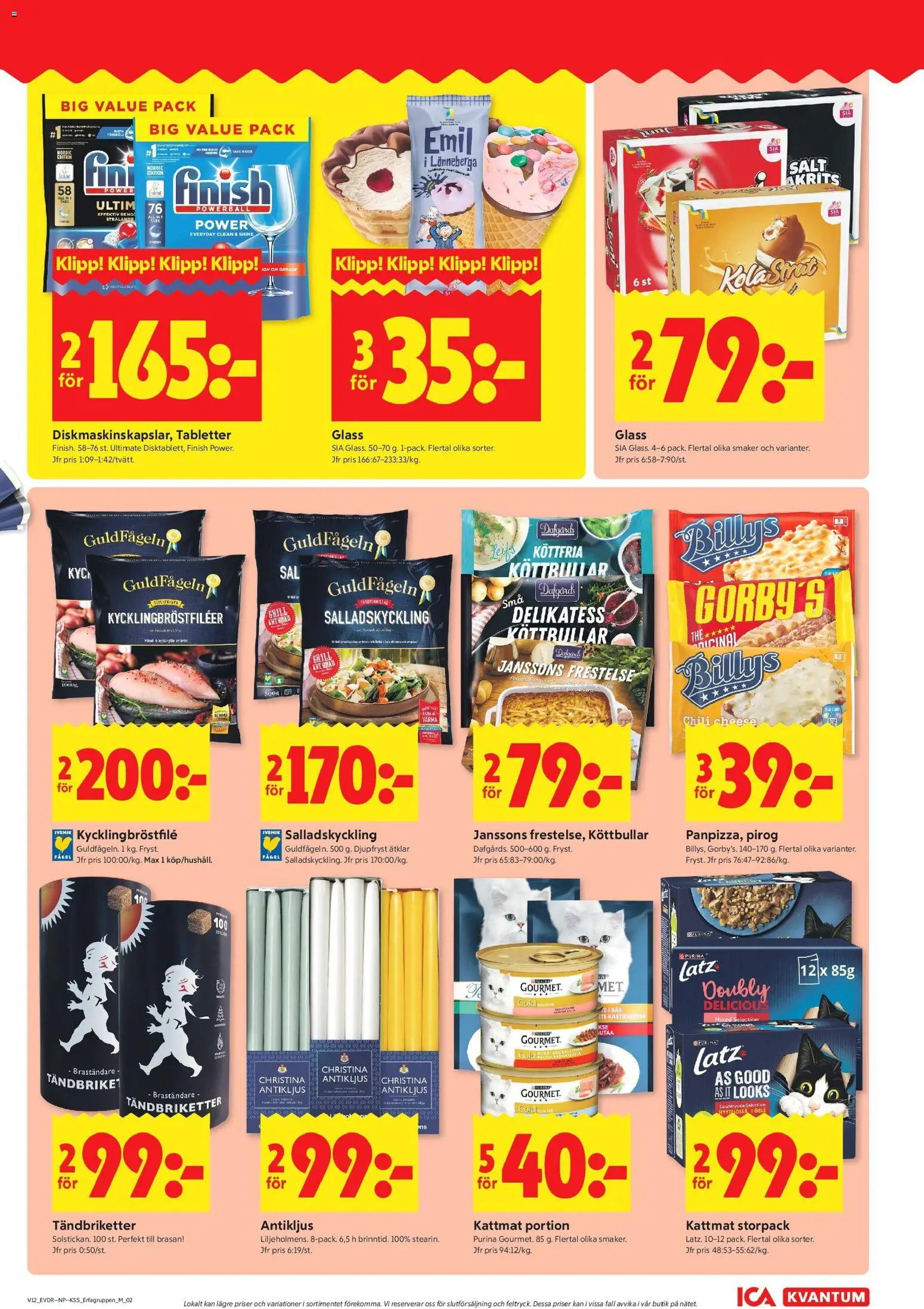 ICA Kvantum reklamblad aktuell från 16.03.2026 | Sida: 7 | Produkter: Köttbullar, Chili, Kattmat, Glass