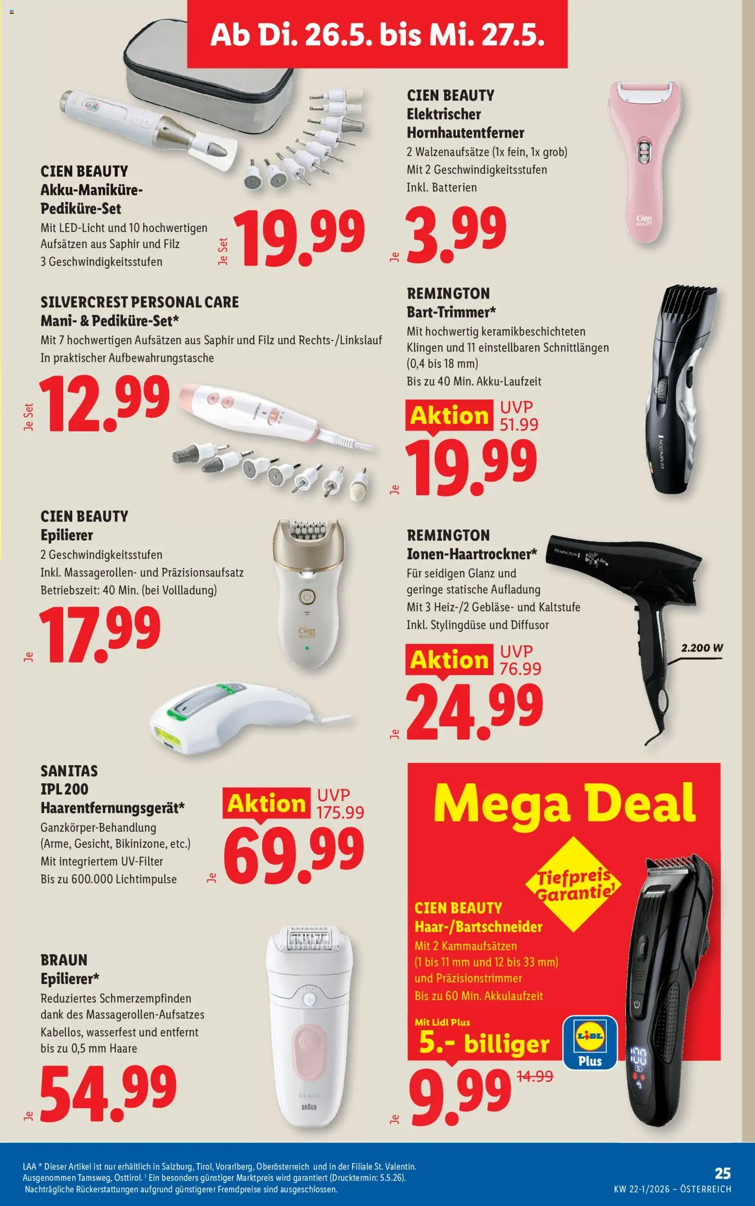 Lidl Flugblatt - Altenmarkt im Pongau, St. Johann im Pongau, Zell am See gültig ab 21.05.2026 | Seite: 30 | Produkte: Epilierer
