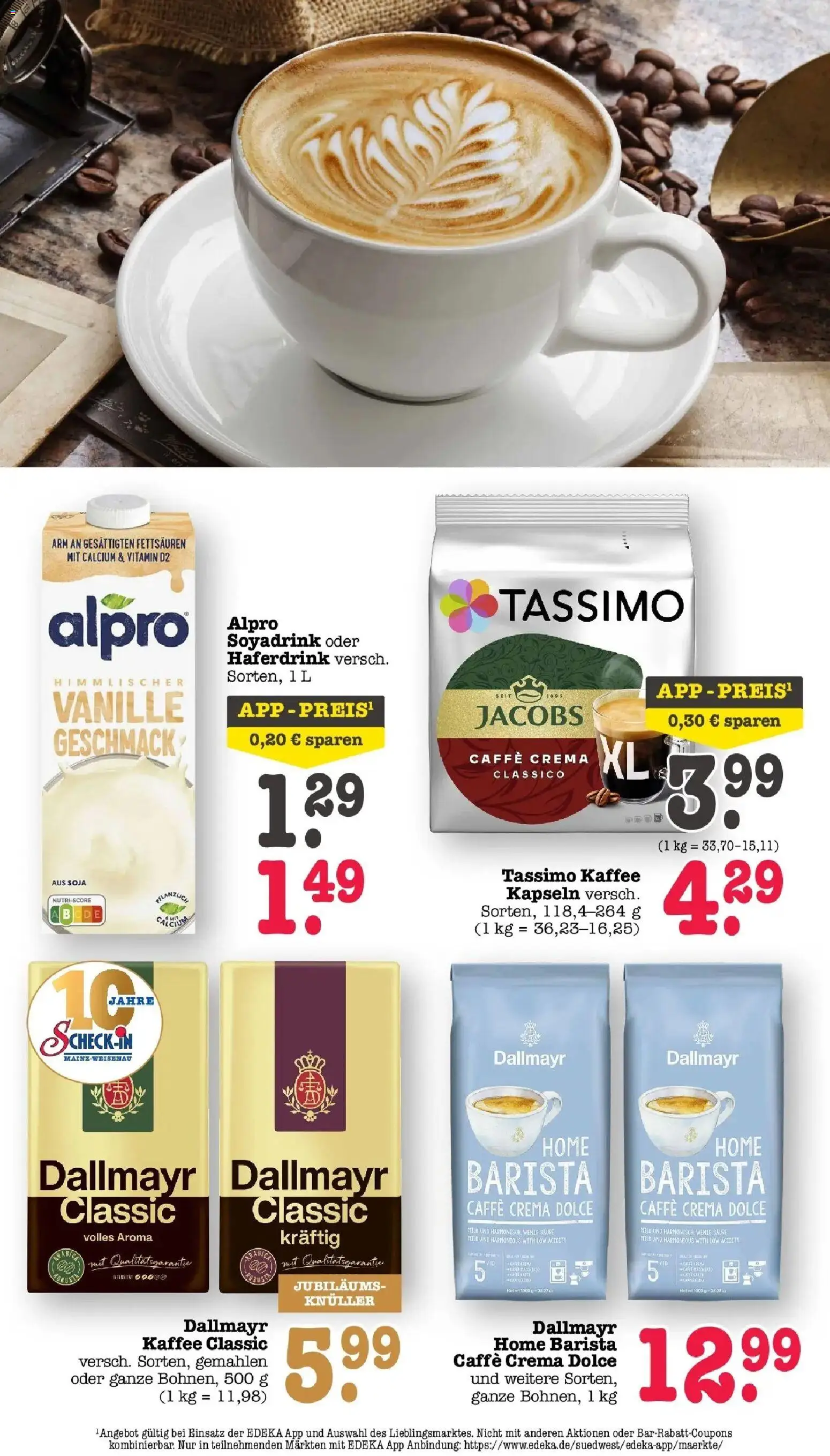 Edeka Prospekt Mainz-Weisenau (ab 17.08.2026) » Angebote Online | Seite: 40 | Produkte: Kaffee, Haferdrink, Vanille, Tassimo