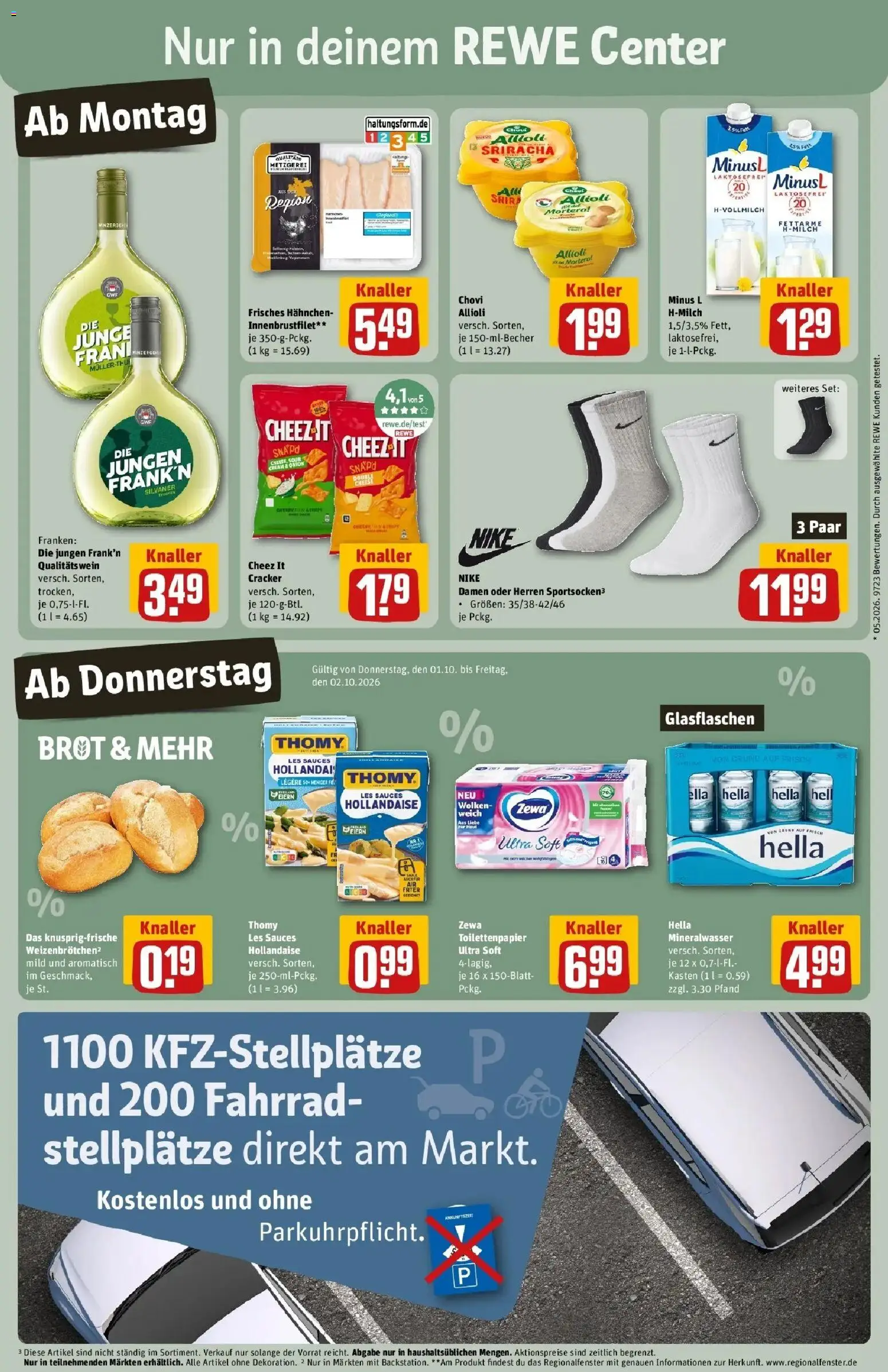 REWE Prospekt ab 28.09.2026 zum Blättern » Angebote | Seite: 5 | Produkte: Thomy les sauces, Milch, Mineralwasser, Brot