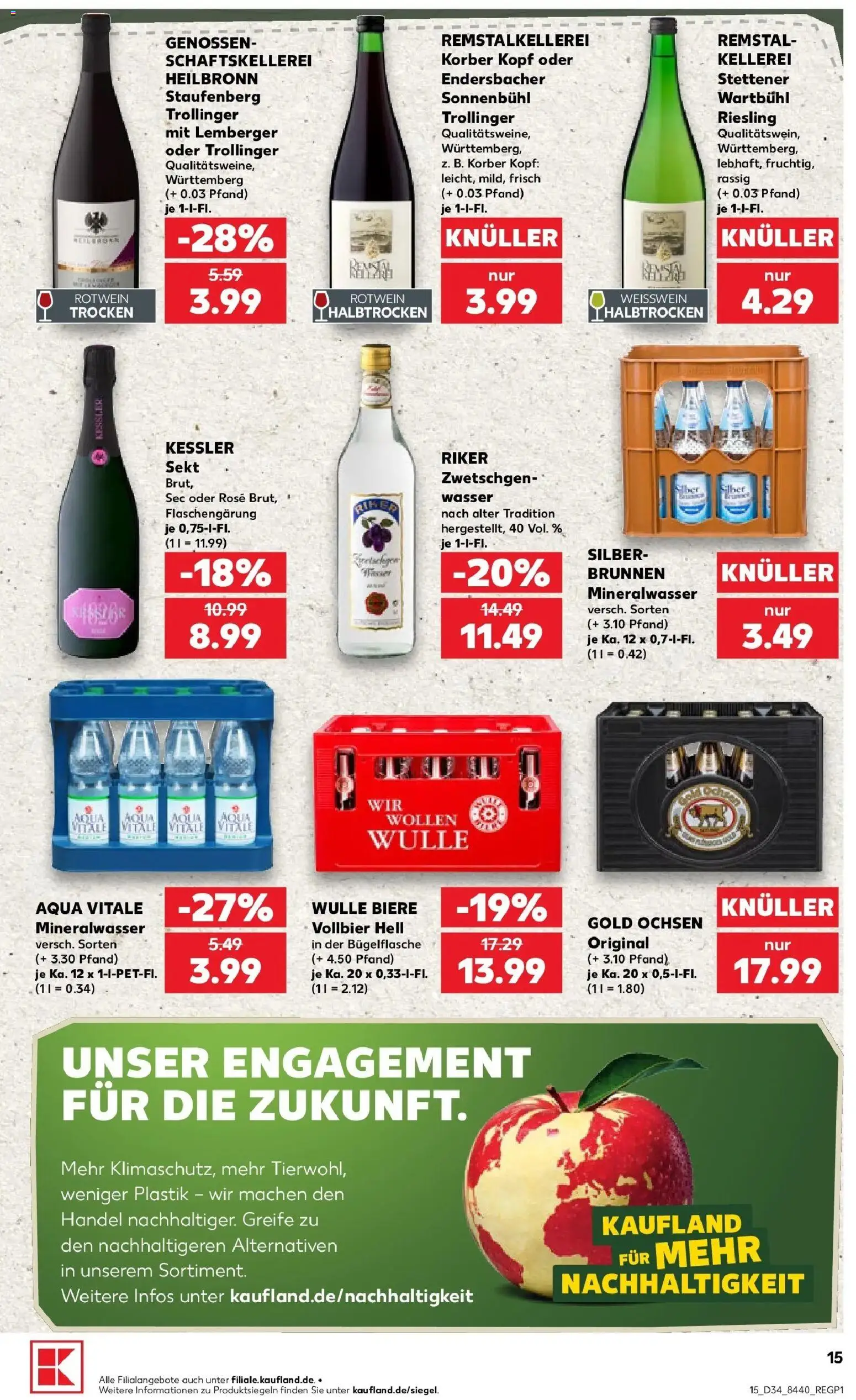 Prospekt Kaufland ab 20.08.2026 » Angebote Online zum Blättern | Seite: 15 | Produkte: Rotwein, Sekt, Zwetschgen, Mineralwasser