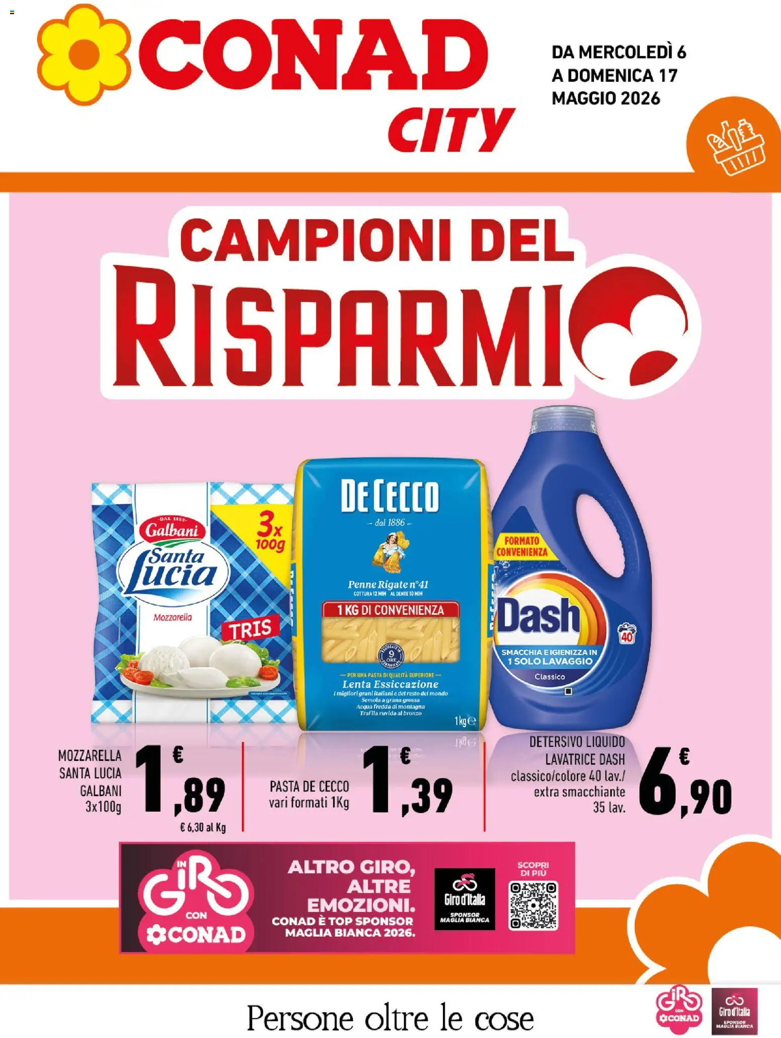 Volantino Conad del 06.05.2026 | Pagina: 1 | Prodotti: Acqua, Mozzarella, Pasta, Penne