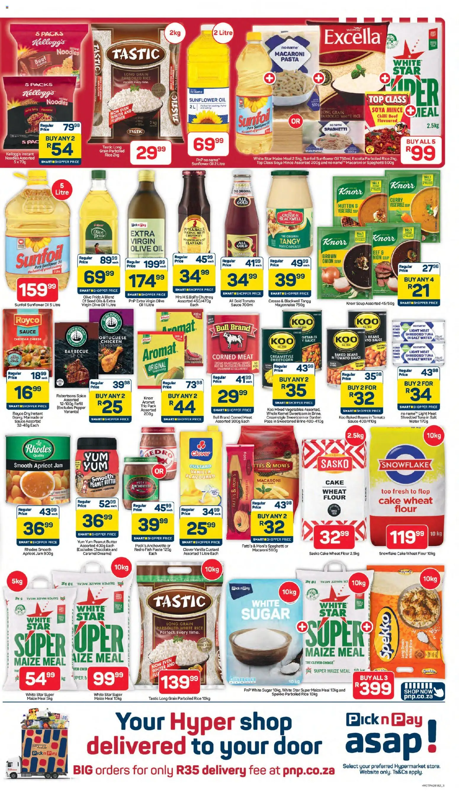 New Pick n Pay catalogue – valid from 25.05.2026 | Page: 3 | Products: Custard, Jam, Rice, Sauce