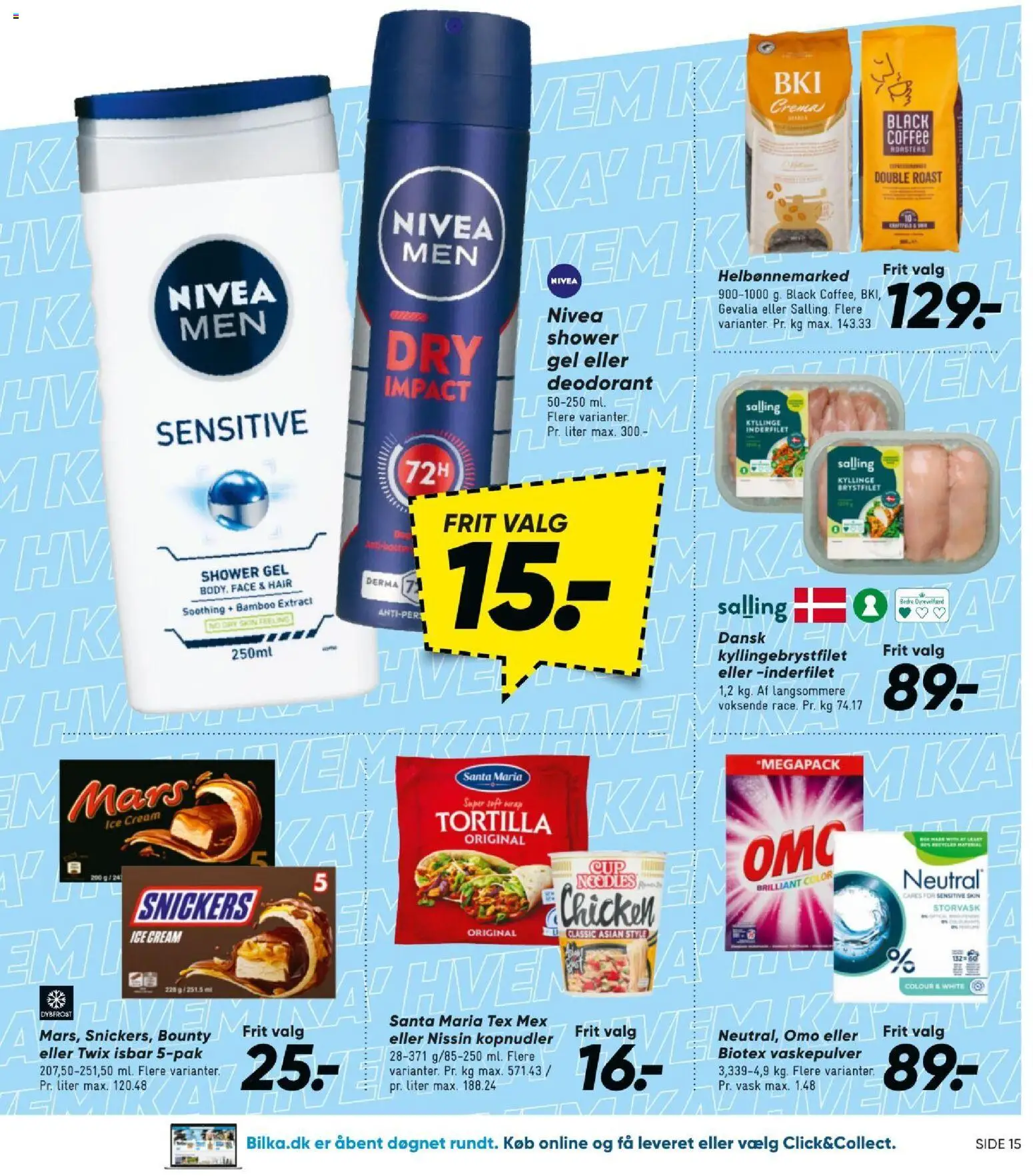Bilka tilbudsavis – gyldig fra 21/08/2026 | Side: 15 | Produkter: Deodorant, Vaskepulver, Kopnudler