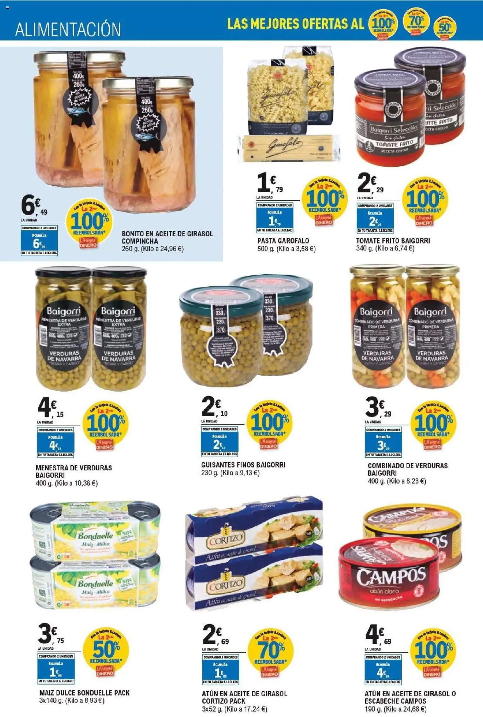 E.Leclerc - Alianza Locales │ válido desde el 21/10/2026 | Página: 22 | Productos: Maíz, Atún, Aceite, Tierra