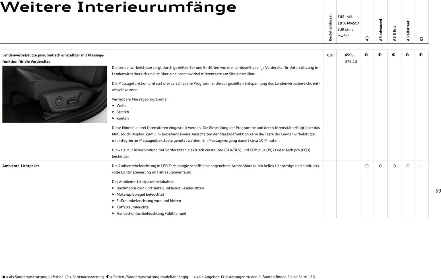 Audi A3 – gültig ab 28.10.2025 | Seite: 59