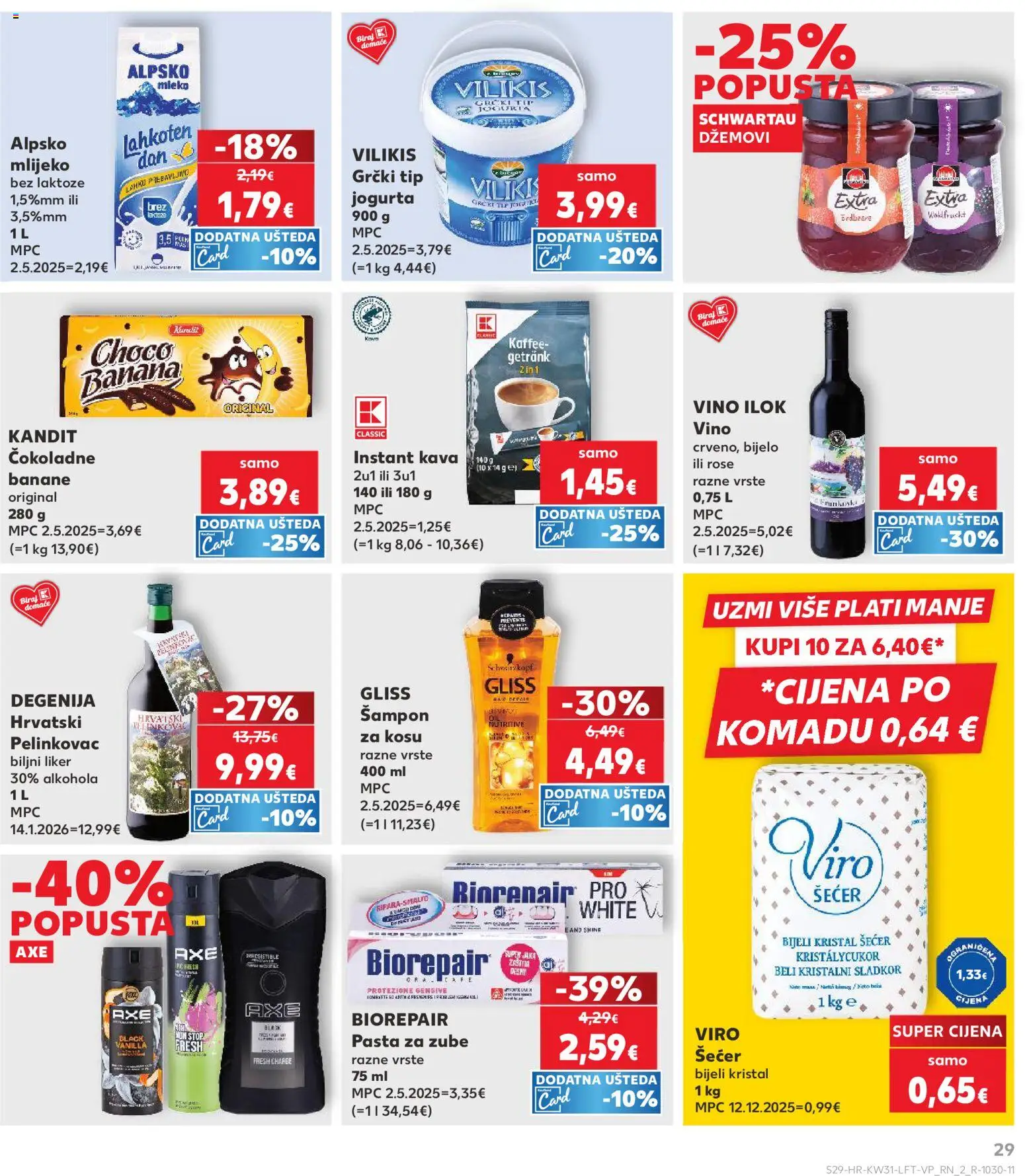 Kaufland katalog | vrijedi od 29.07.2026 | Stranica: 29 | Proizvodi: Pelinkovac, Jogurt, Pasta za zube, Liker