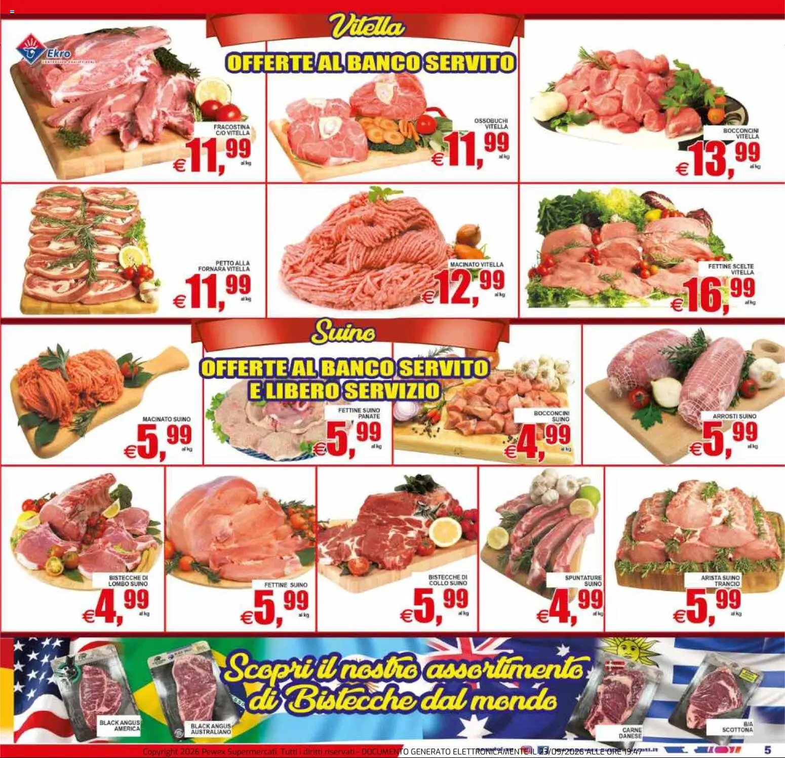 Volantino Pewex del 23/09/2026 | Pagina: 5 | Prodotti: Suino, Collo, Carne, Macinato