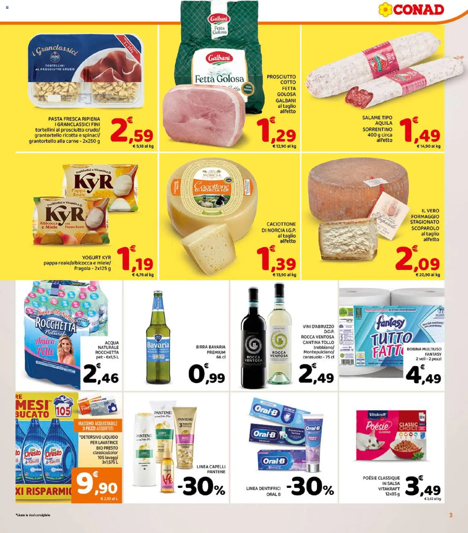 Volantino Conad del 28/10/2026 | Pagina: 3 | Prodotti: Yogurt, Salsa, Taglio, Pasta