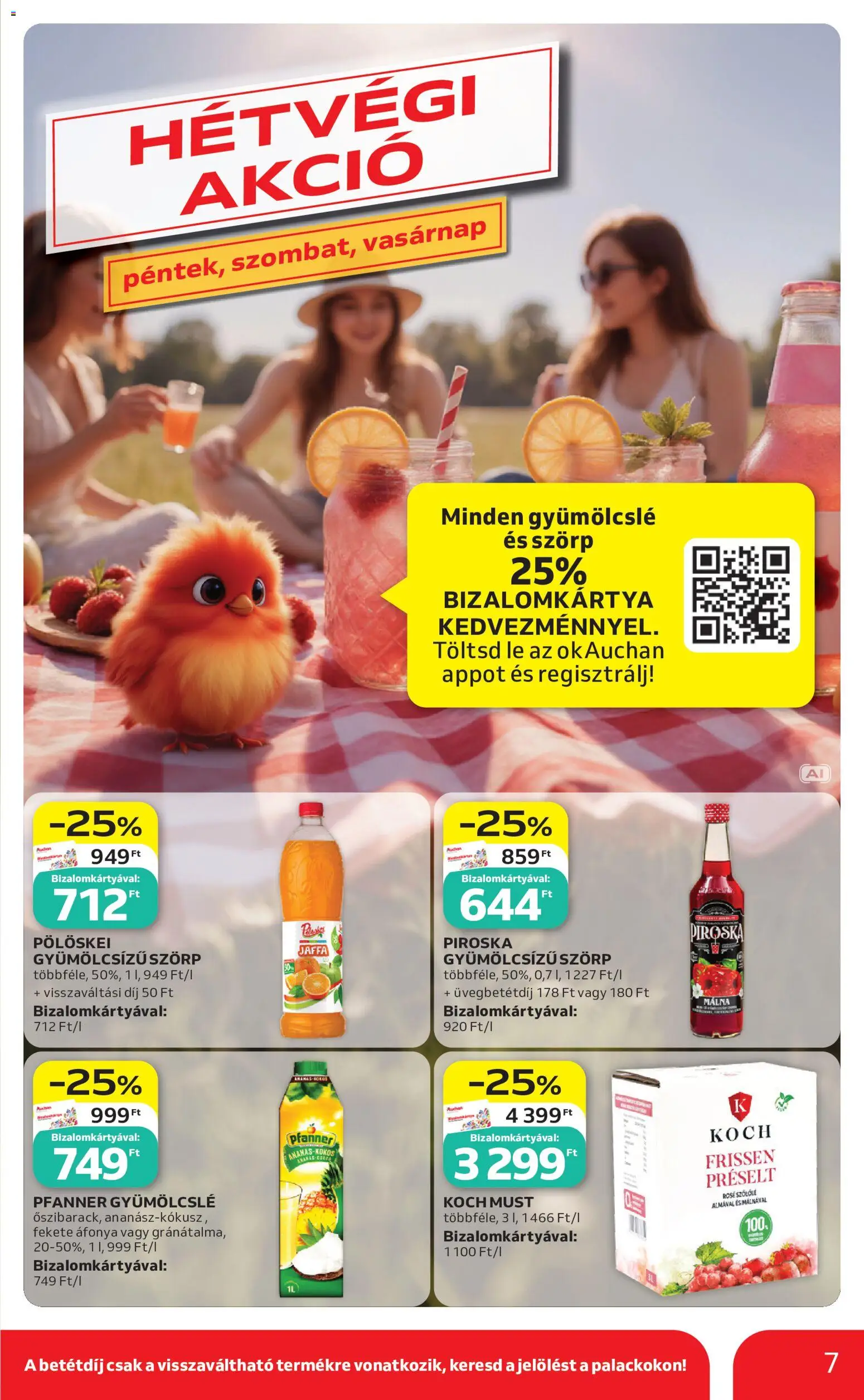 Auchan akciós ujság - amely érvényes a következő dátumtól: 2026.09.10. | Oldal: 7 | Termékek: Áfonya, Gyümölcslé, Lé, Rosé