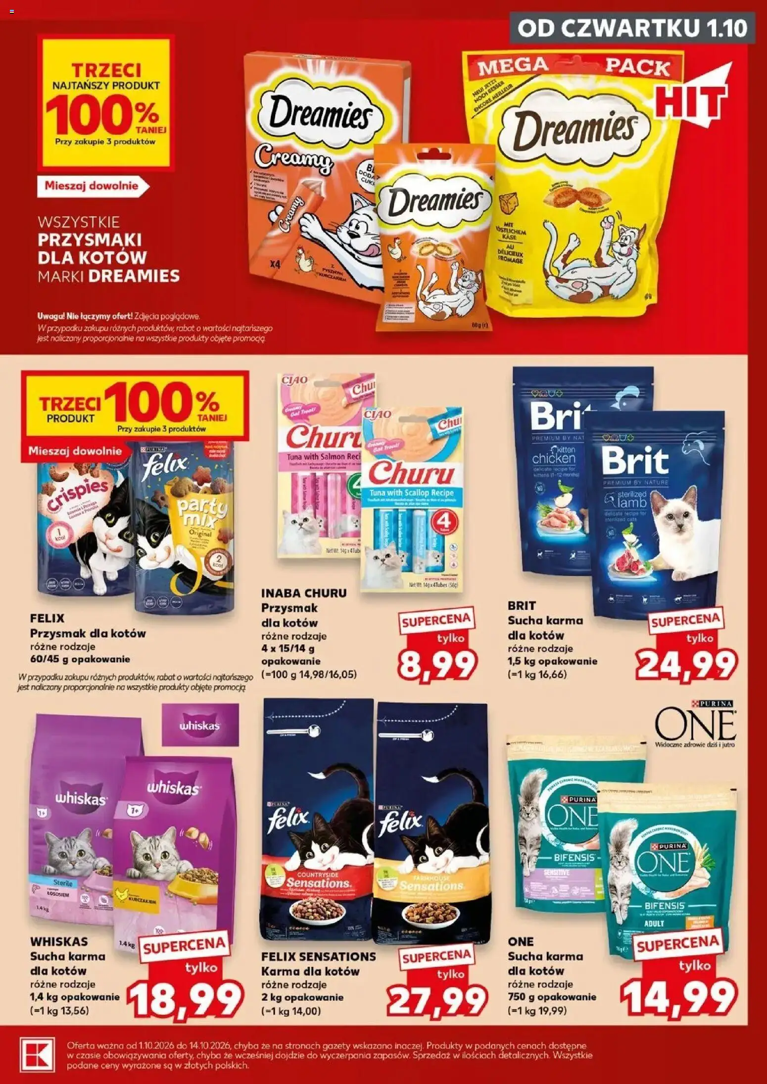 Kaufland gazetka - Zwierzaki od 01.10.2026 - od jutra PDF | Strona: 5 | Produkty: Gazety, Purina one, Karma dla kotów, Karma