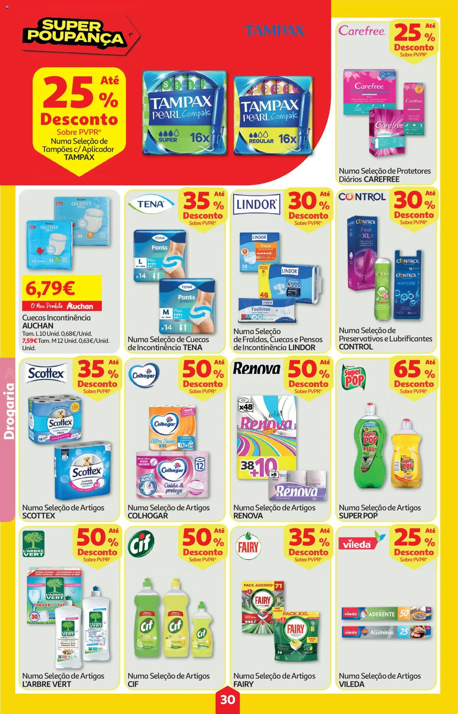 Auchan folheto │ válido de 04.06.2026 | Página: 30 | Produtos: Preservativos, Bicarbonato, Cuecas