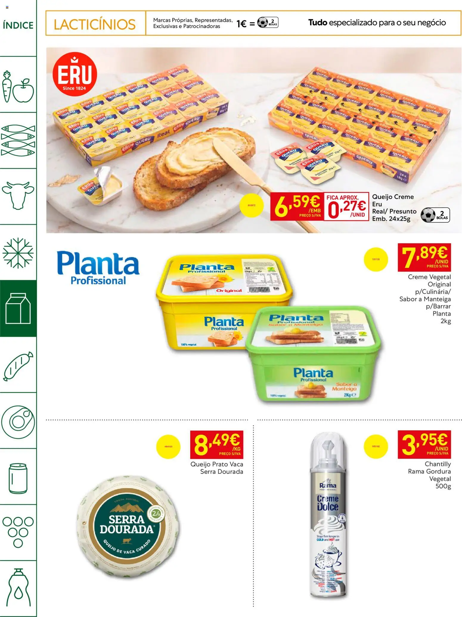 Recheio Horeca │ válido de 21.04.2026 | Página: 16 | Produtos: Chantilly, Manteiga, Queijo, Presunto