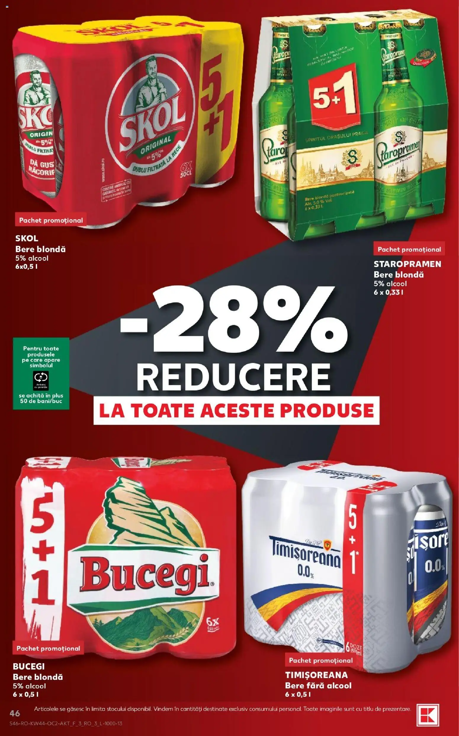 Kaufland Zalau 28.10.2026 - Revista si Oferta | Pagină: 46 | Produse: Pară, Staropramen, Bere, Plus