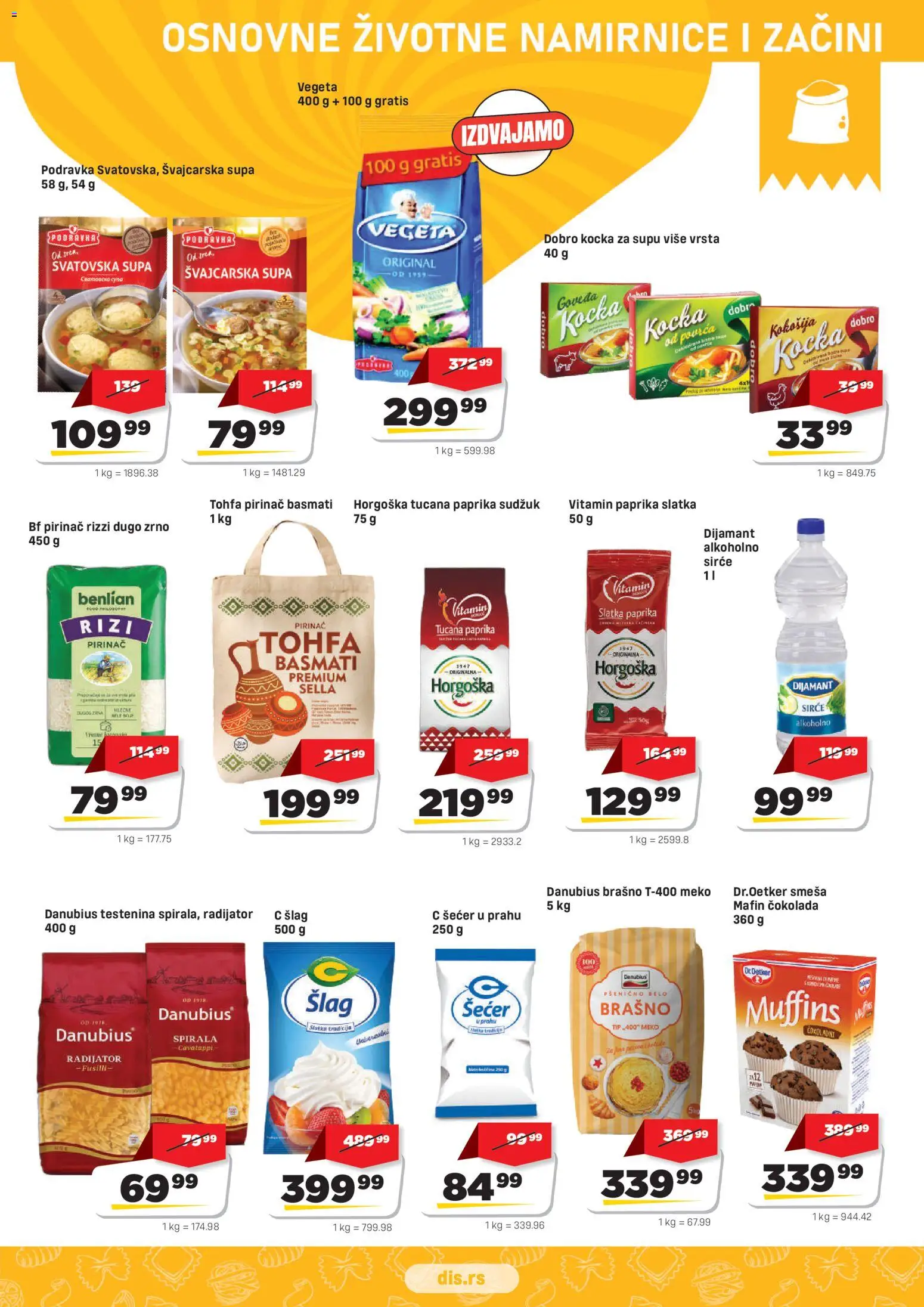 Super DIS katalog - važi od 17.09.2026 | Strana: 7 | Proizvode: Šlag, Sirće, Čokolada, Pirinač