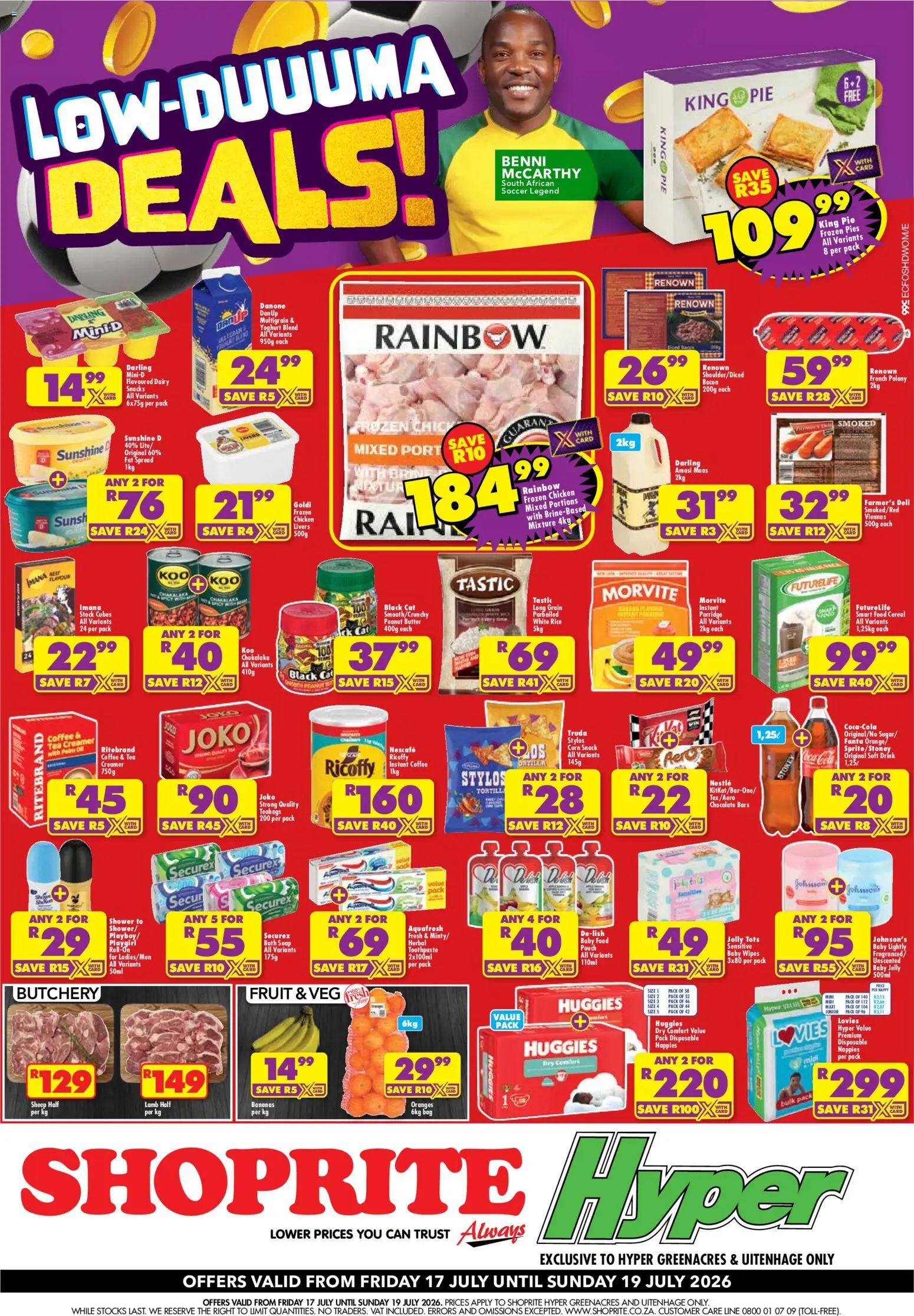 New Shoprite catalogue – valid from 17/07/2026 | Page: 1 | Products: Butter, Oranges, Soap, Toothpaste