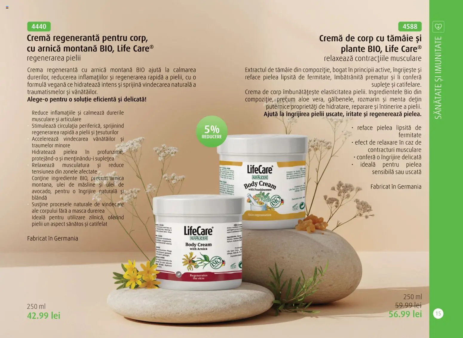 Noul catalog Life Care – valabil de la 01.04.2026 | Pagină: 17 | Produse: Şerit ödül, Cremă regenerantă, Măsline, Ulei