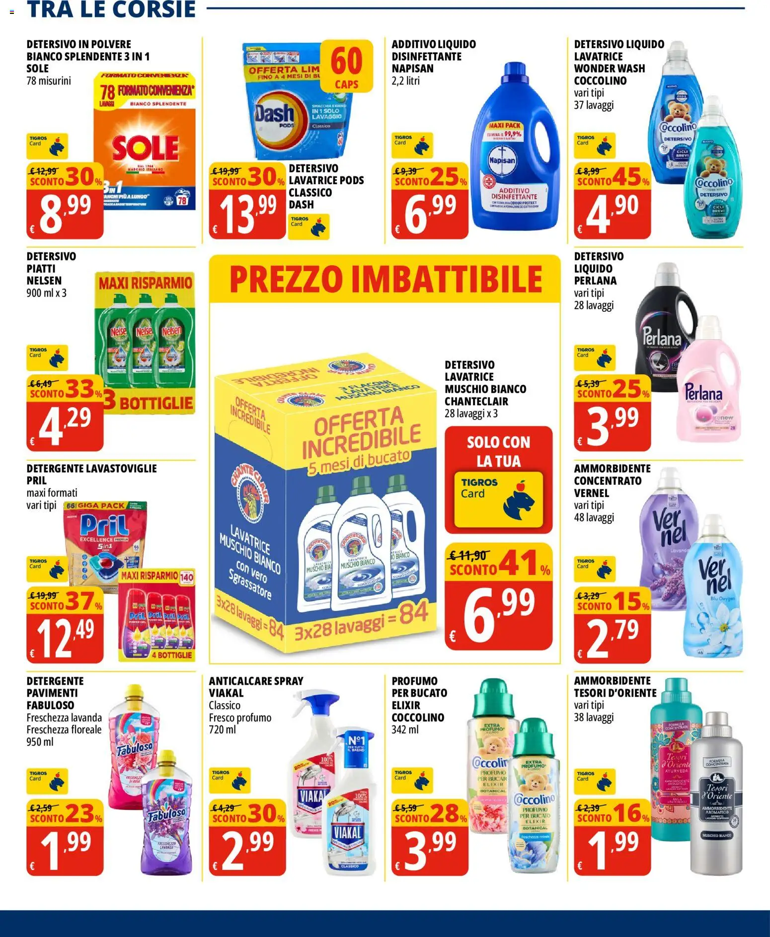 Volantino Tigros del 16/09/2026 | Pagina: 28 | Prodotti: Detersivo in polvere, Detergente, Piatti, Anticalcare